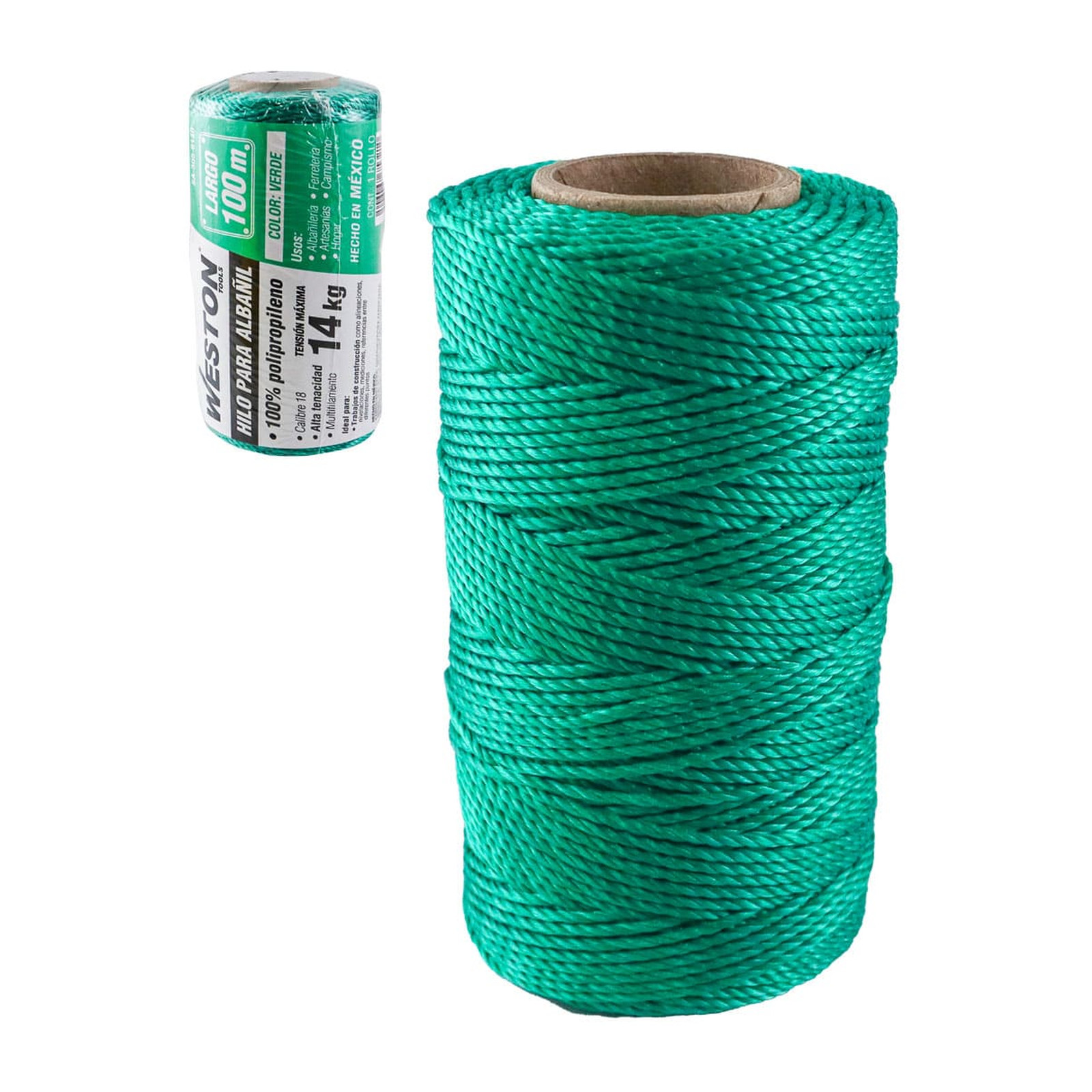 Hilo para Albañil de Polipropileno Calibre 18 Verde 100 m WESTON