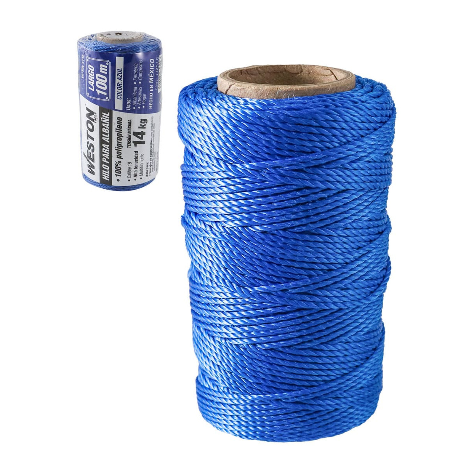 Hilo para Albañil de Polipropileno Calibre 18 Azul 100 m Weston