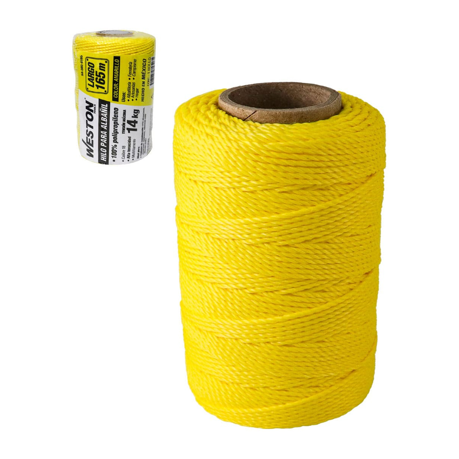 Hilo para Albañil de Polipropileno Calibre 18 Amarillo 165 m Weston
