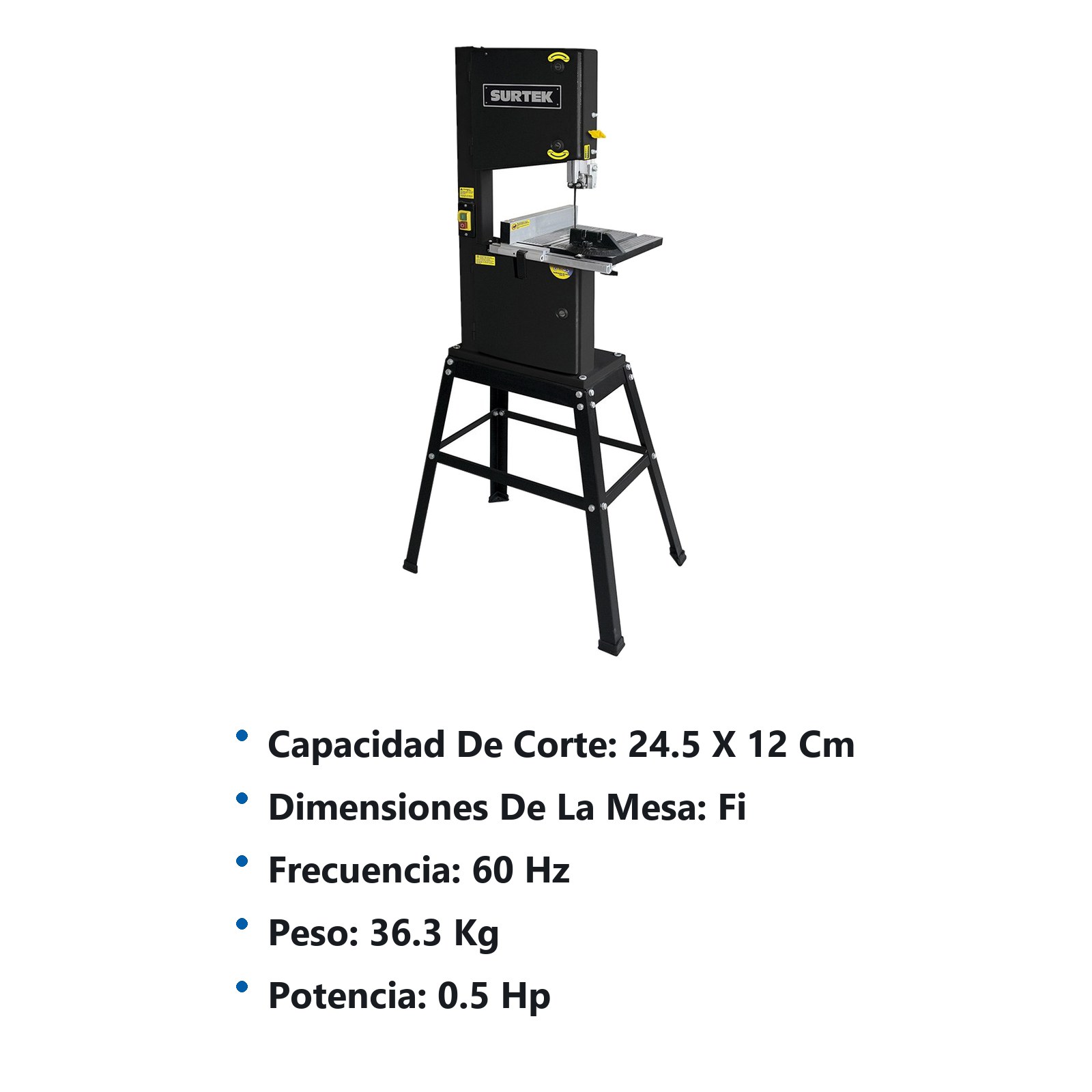 Sierra de banda 10" 1/2 HP 120 V, 1700 RPM Surtek - Imagen 2
