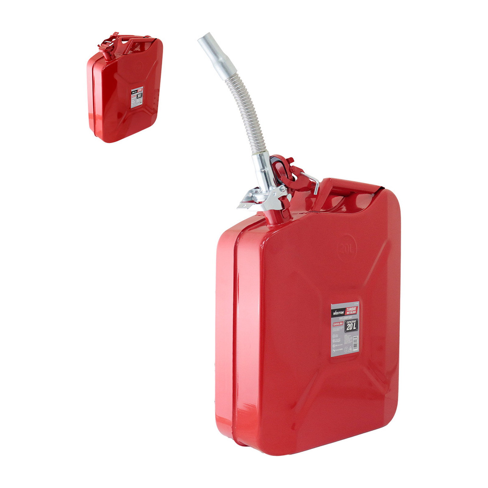 TANQUE DE GASOLINA METALICO ROJO 20 L