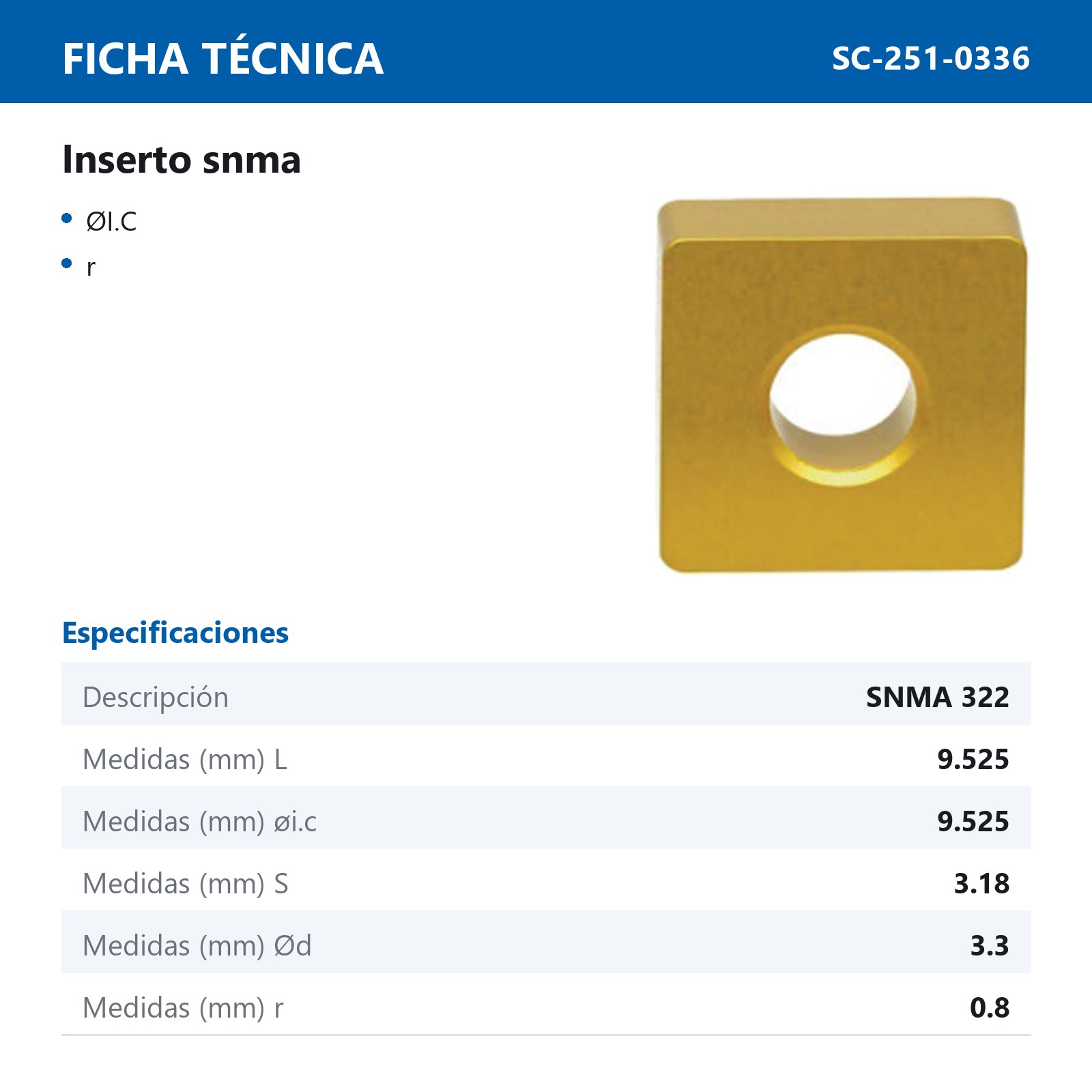 INSERTO SNMA 322 (Precio x pieza - Empaque c/10 pzas) - Imagen 3