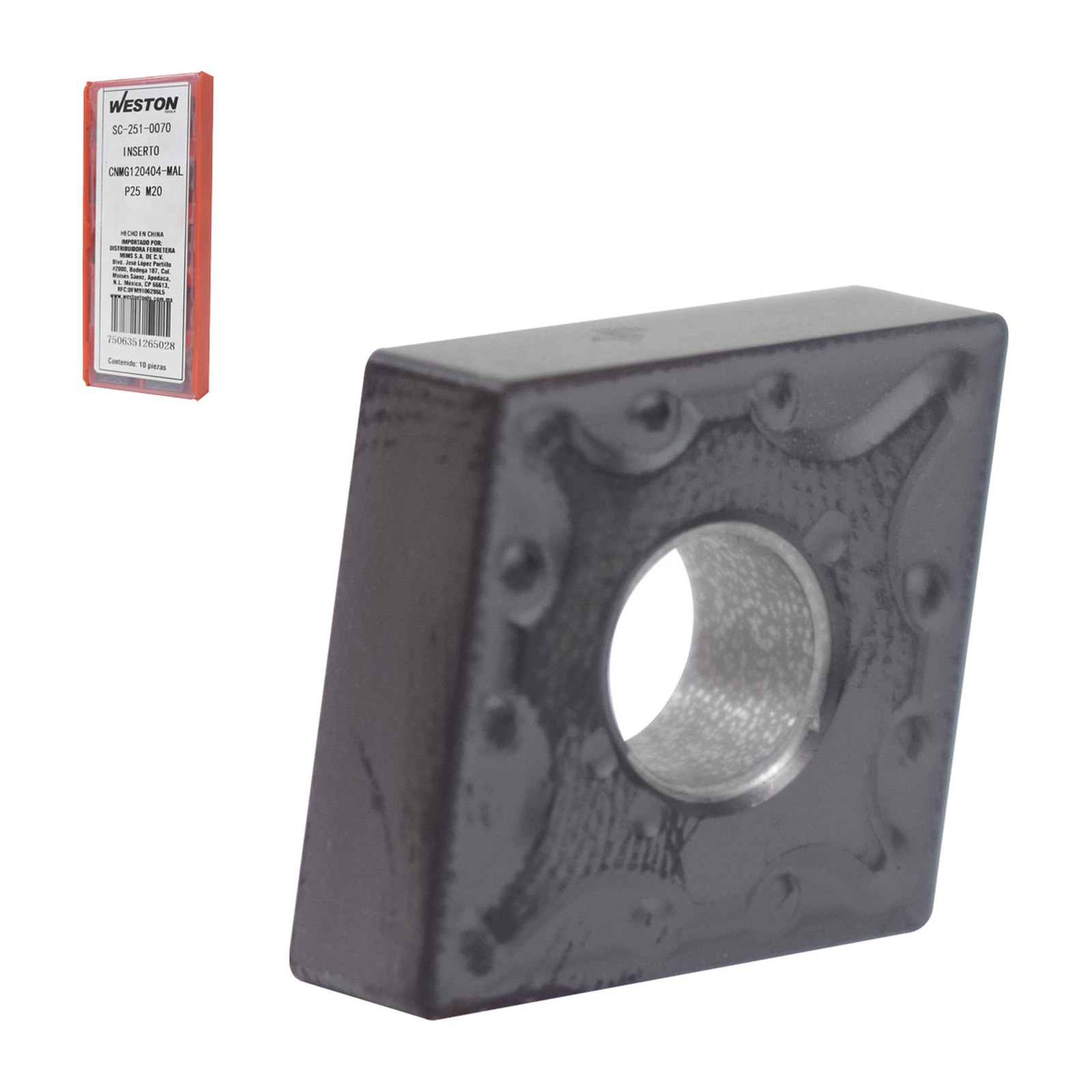 Inserto de Carburo CNMG643-OPM Grado P25-M30 Weston