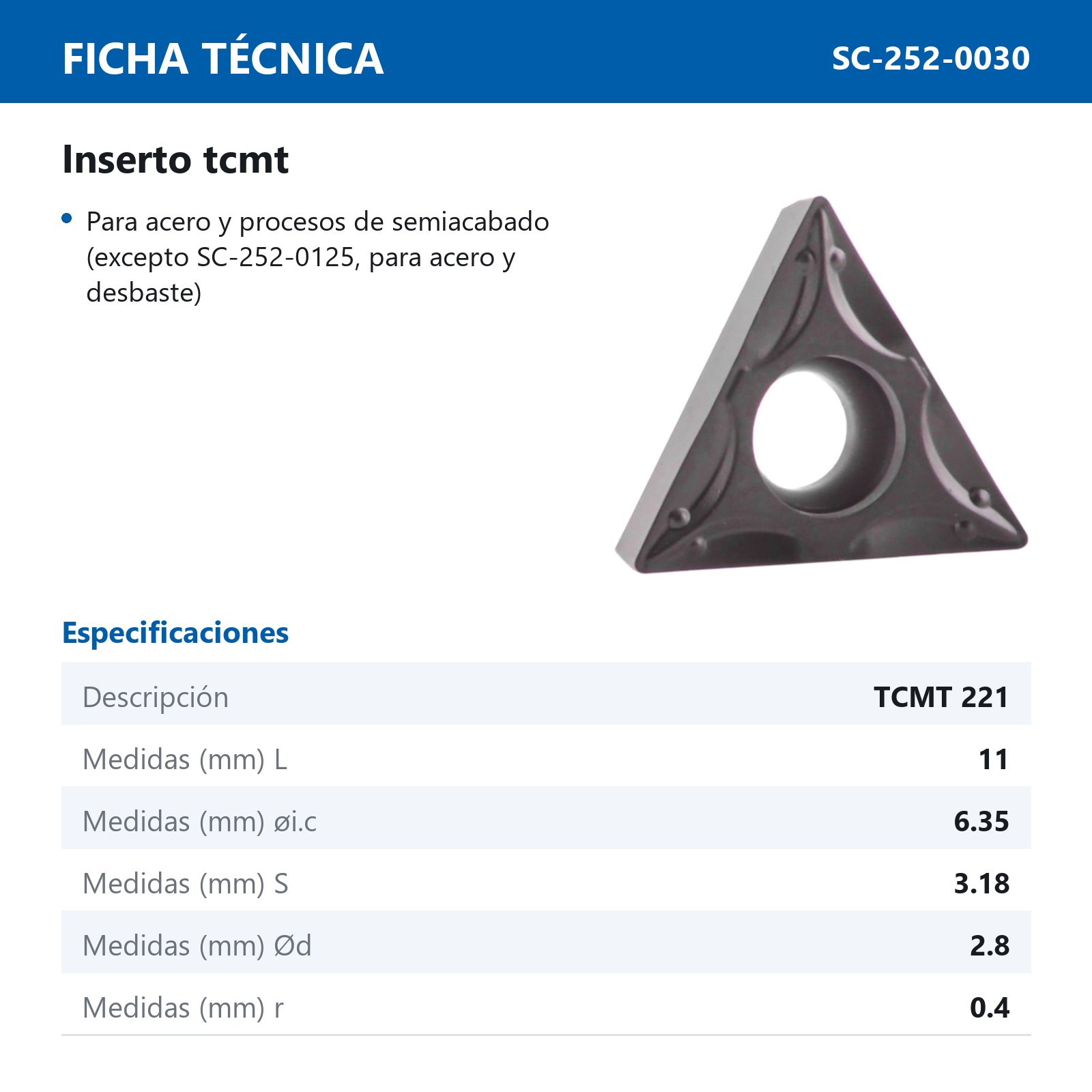 INSERTO TCMT221 - Imagen 3