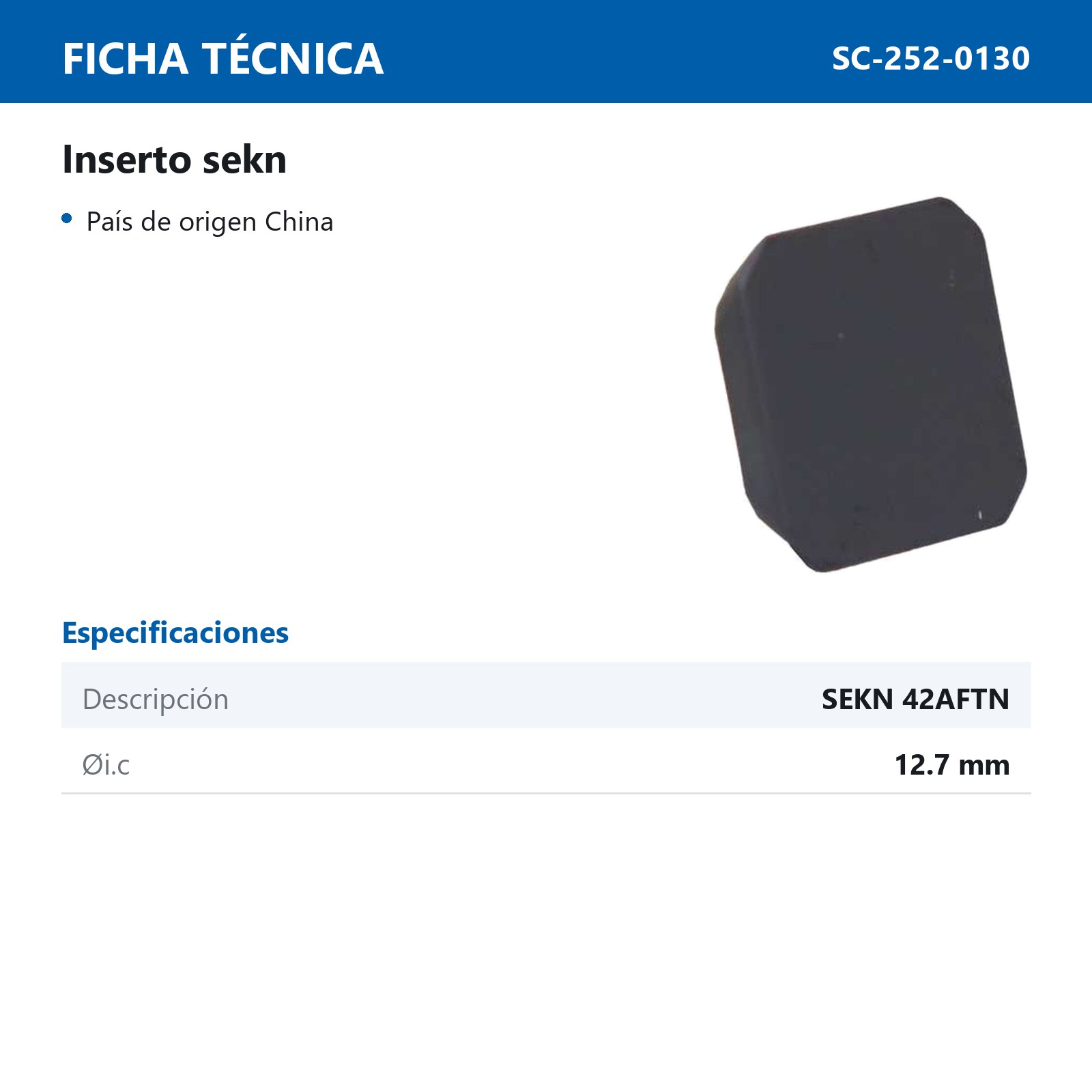 INSERTO SEKN42AFTN P20 (Precio x pieza - Empaque c/10 pzas) - Imagen 3