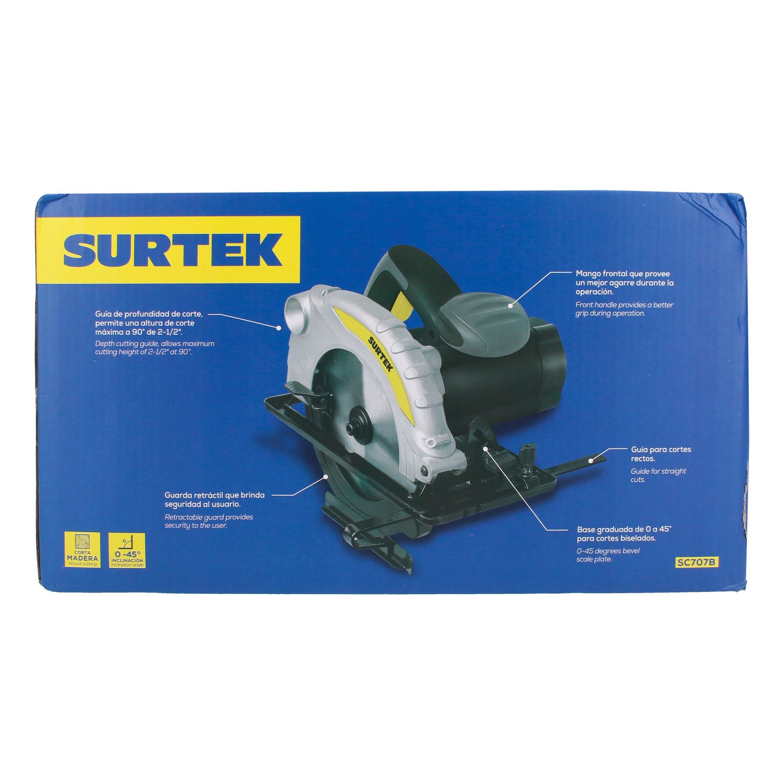 Sierra circular 7-1/4" 1,500 W 120 V, 0 - 4,500 RPM Surtek - Imagen 4