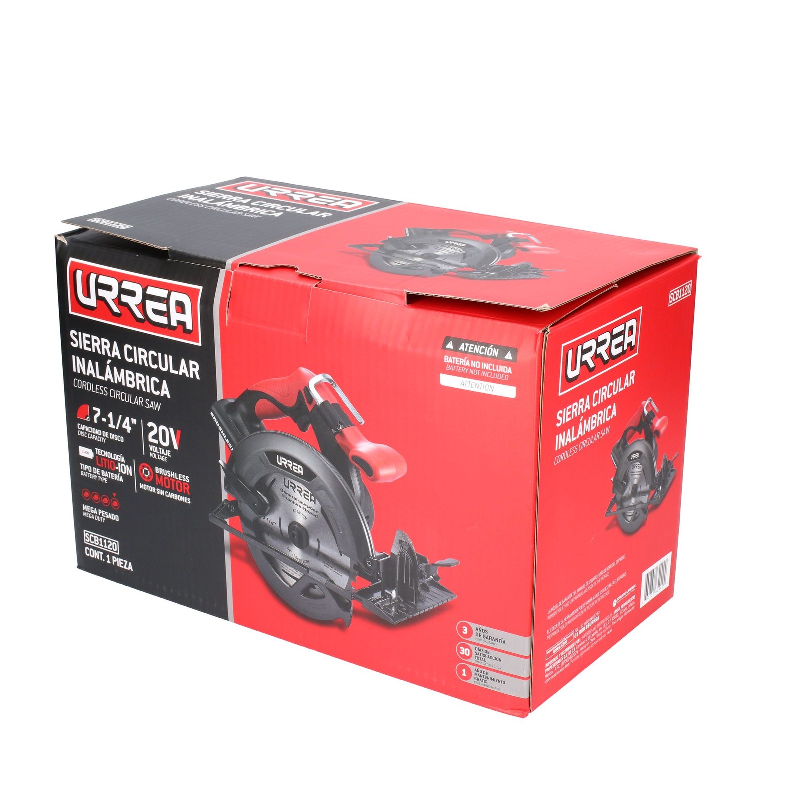 Sierra circular 7-1/4" a batería Litio-ion 20 V Urrea - Imagen 2
