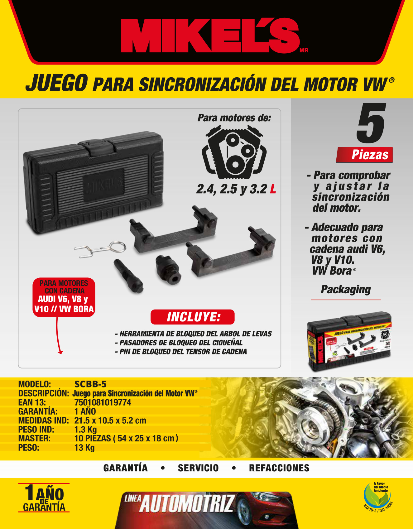 MIKELS SCBB-5 Kit de cambio de banda VW Bora® 2.4, 2.5 y 3.2 FSI - Imagen 4