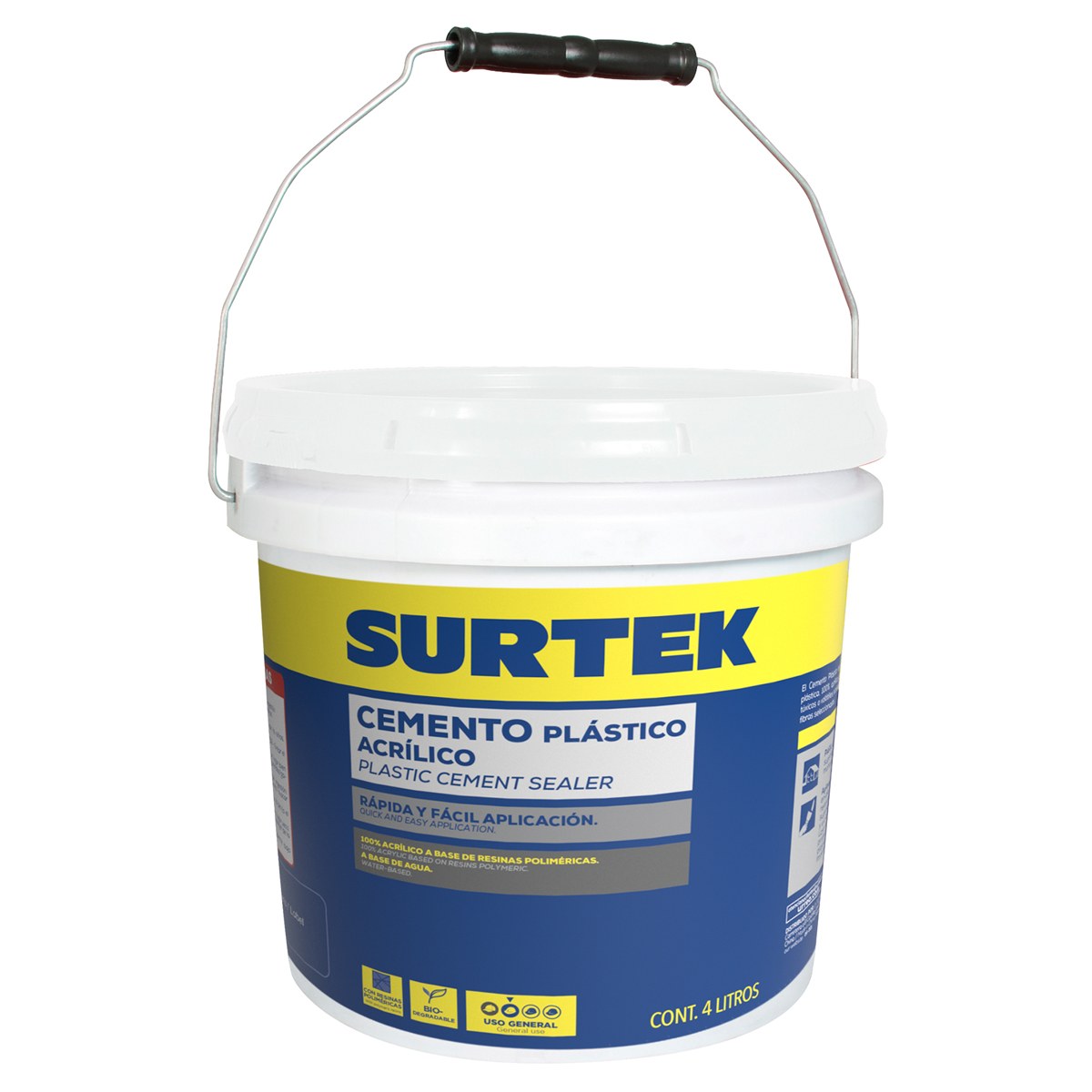 Cubeta de sellador de cemento plástico 4 Lt Surtek - Imagen 2