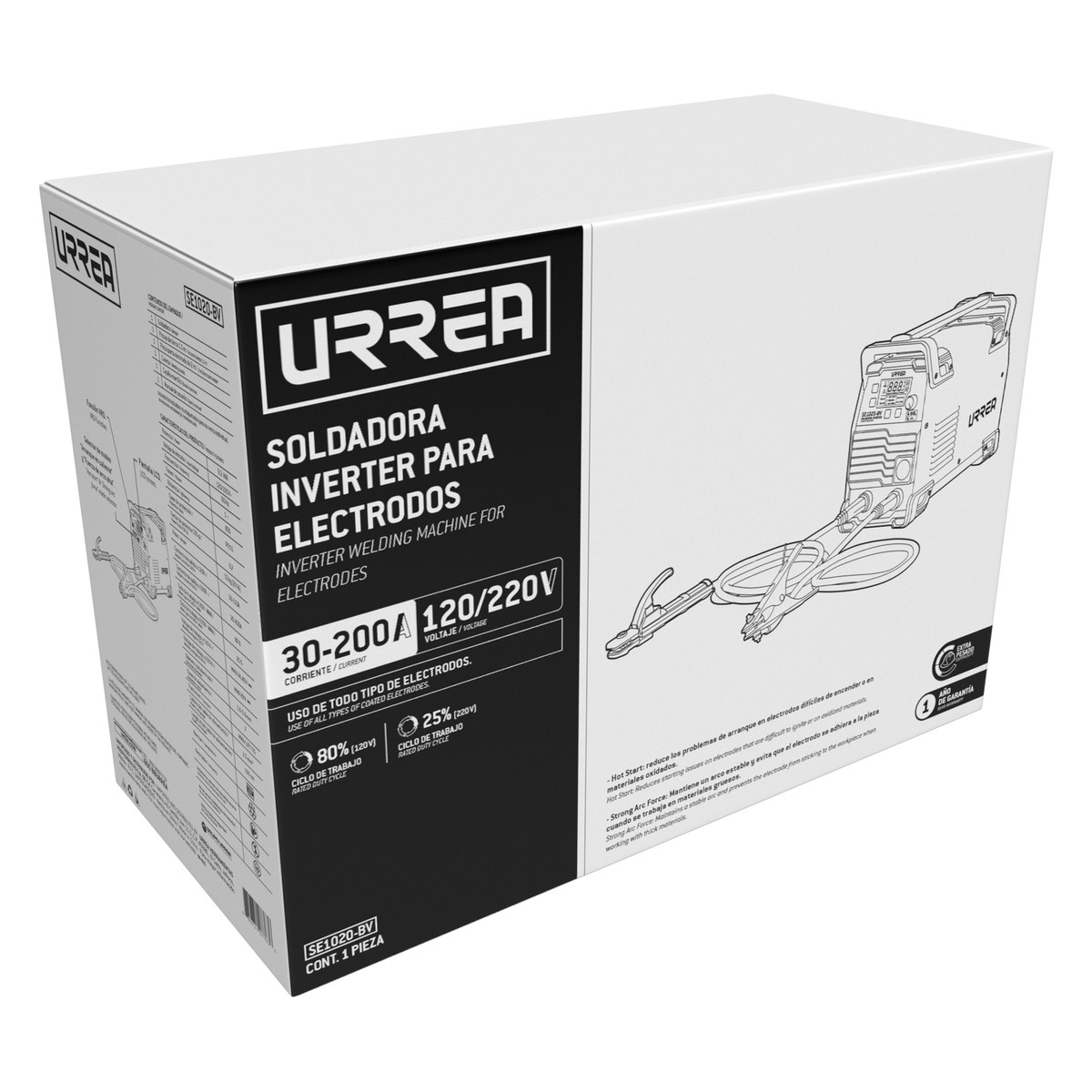Soldadora inverter para electrodos de 1 fase 110 - 220 V, 200 A Urrea - Imagen 2