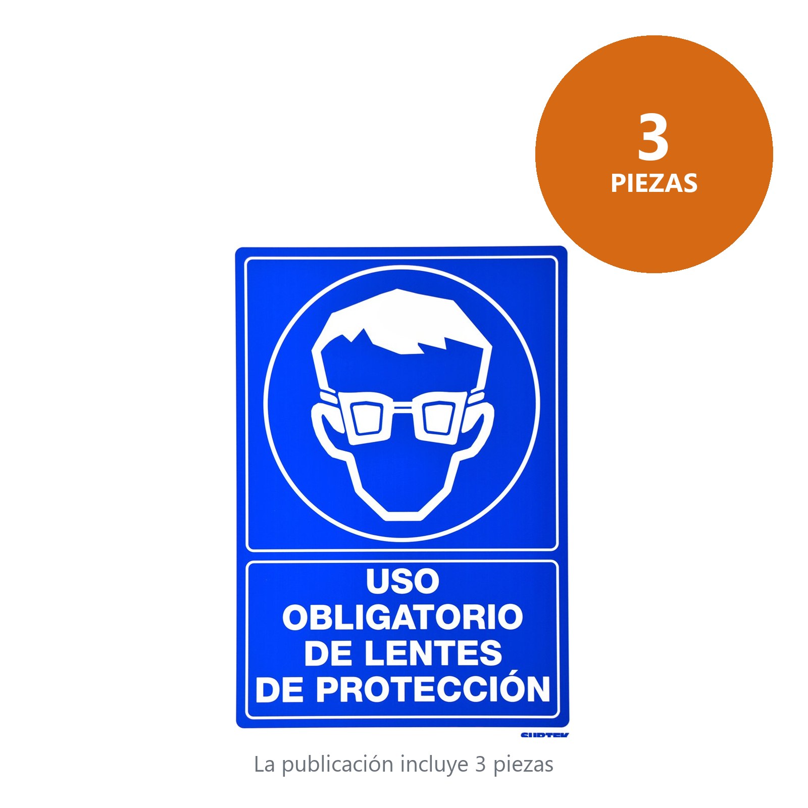 Señal "Uso obligatorio de lentes de protección" Surtek - Imagen 2