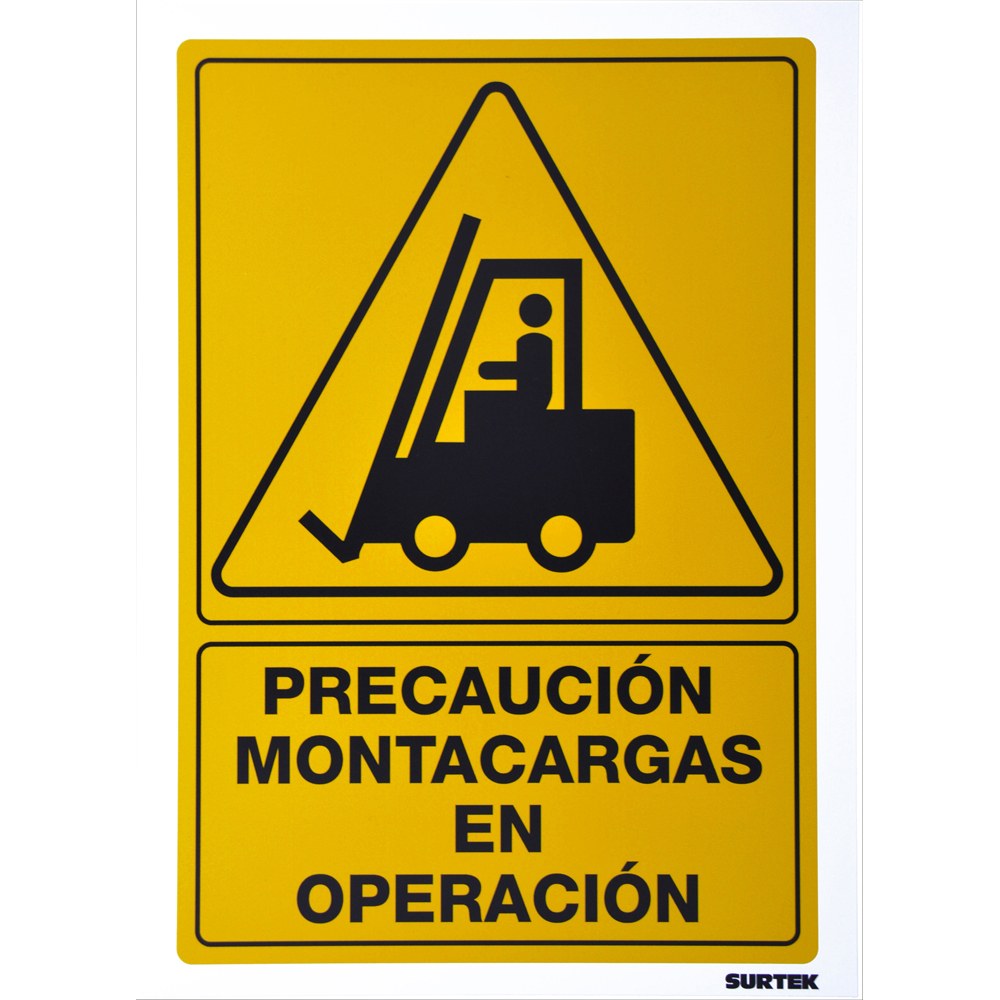 Señal "Precaución montacargas en operación" Surtek