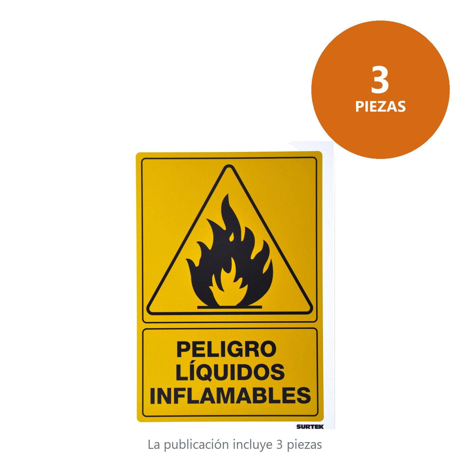 Señal "Peligro líquidos inflamables" Surtek - Imagen 2