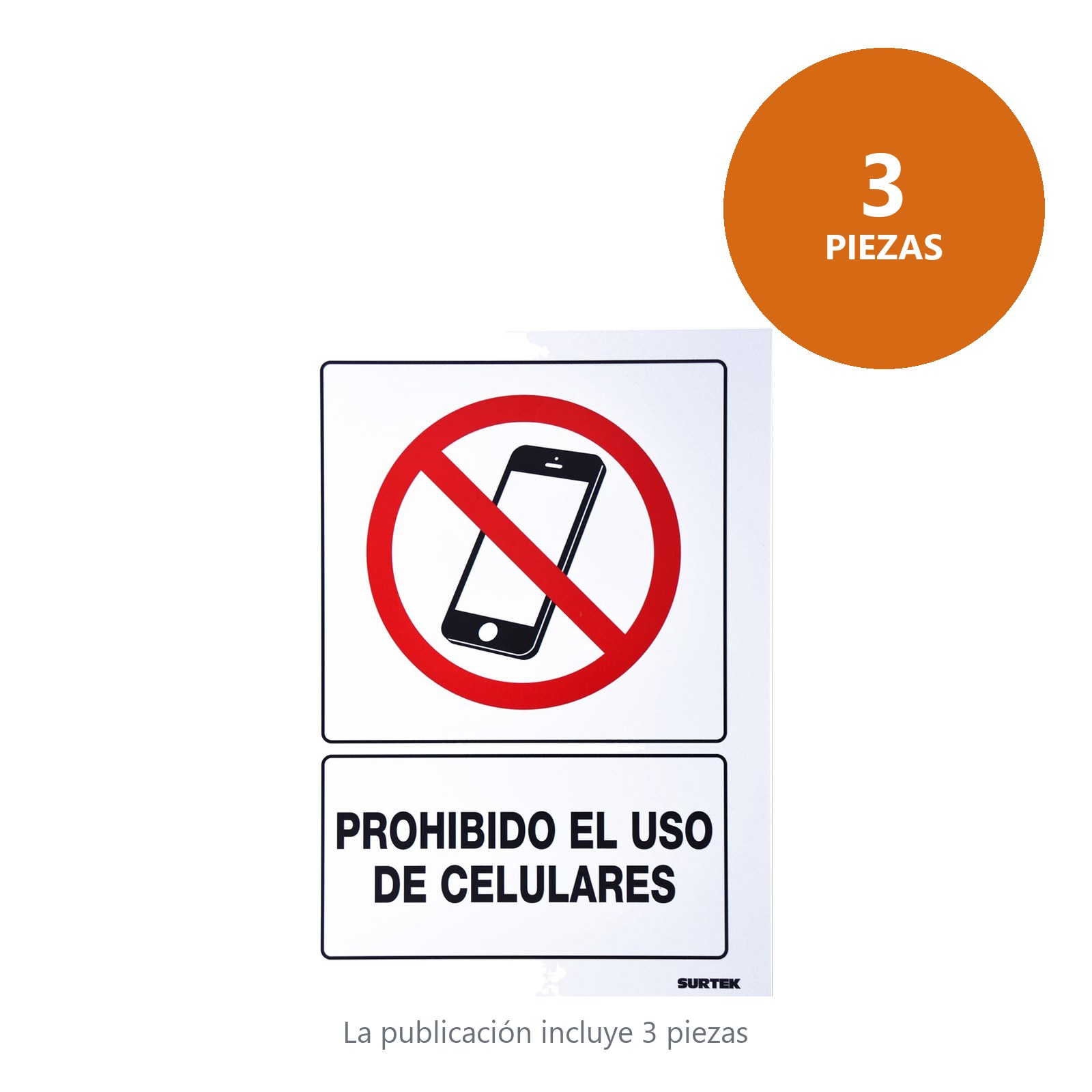 Señal "Prohibido el uso de celulares" Surtek - Imagen 2