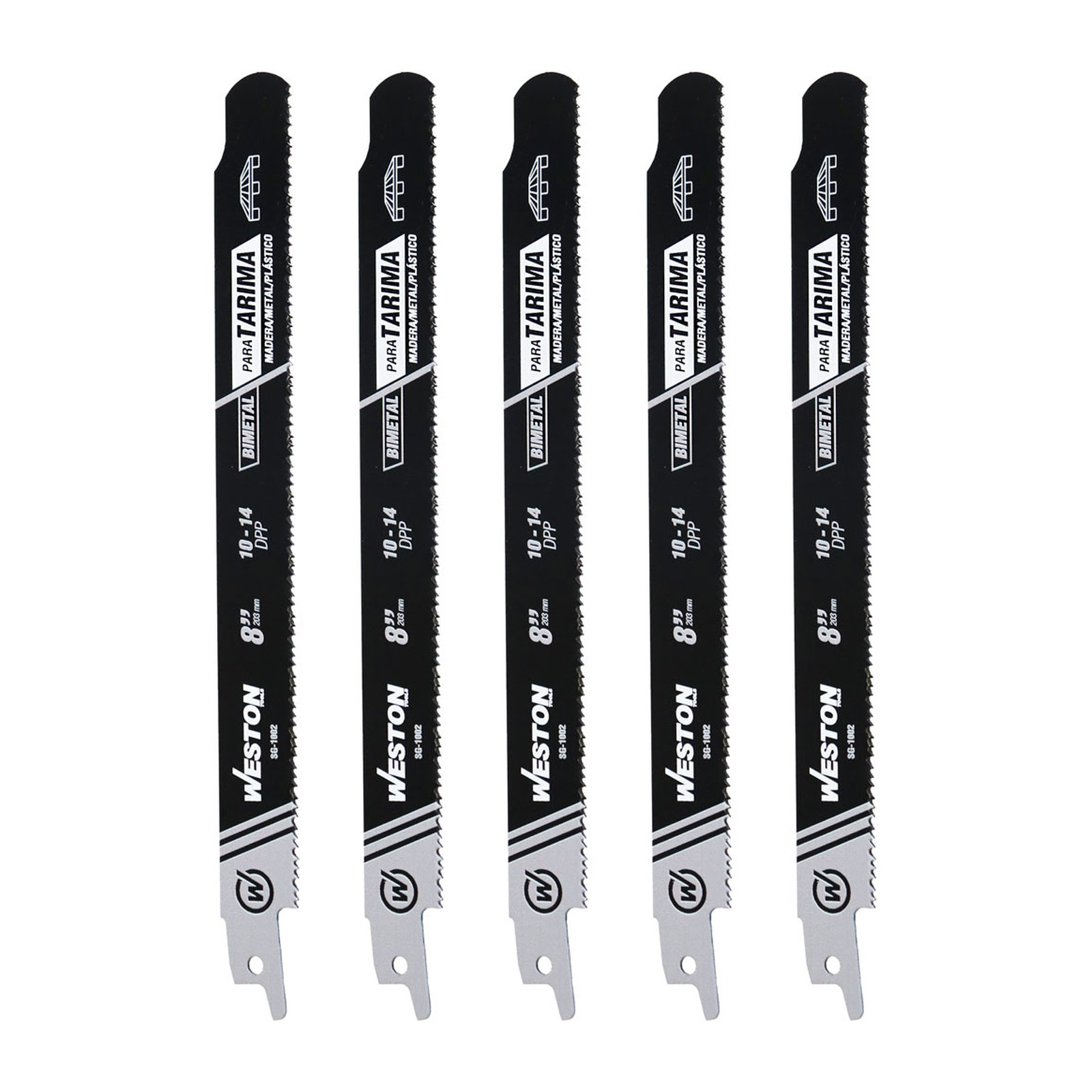 SEGUETA SABLE BIMETALICA DESARMADORA DE TARIMAS 8" 10/14DPP (JGO C/5 PZS) - Imagen 3