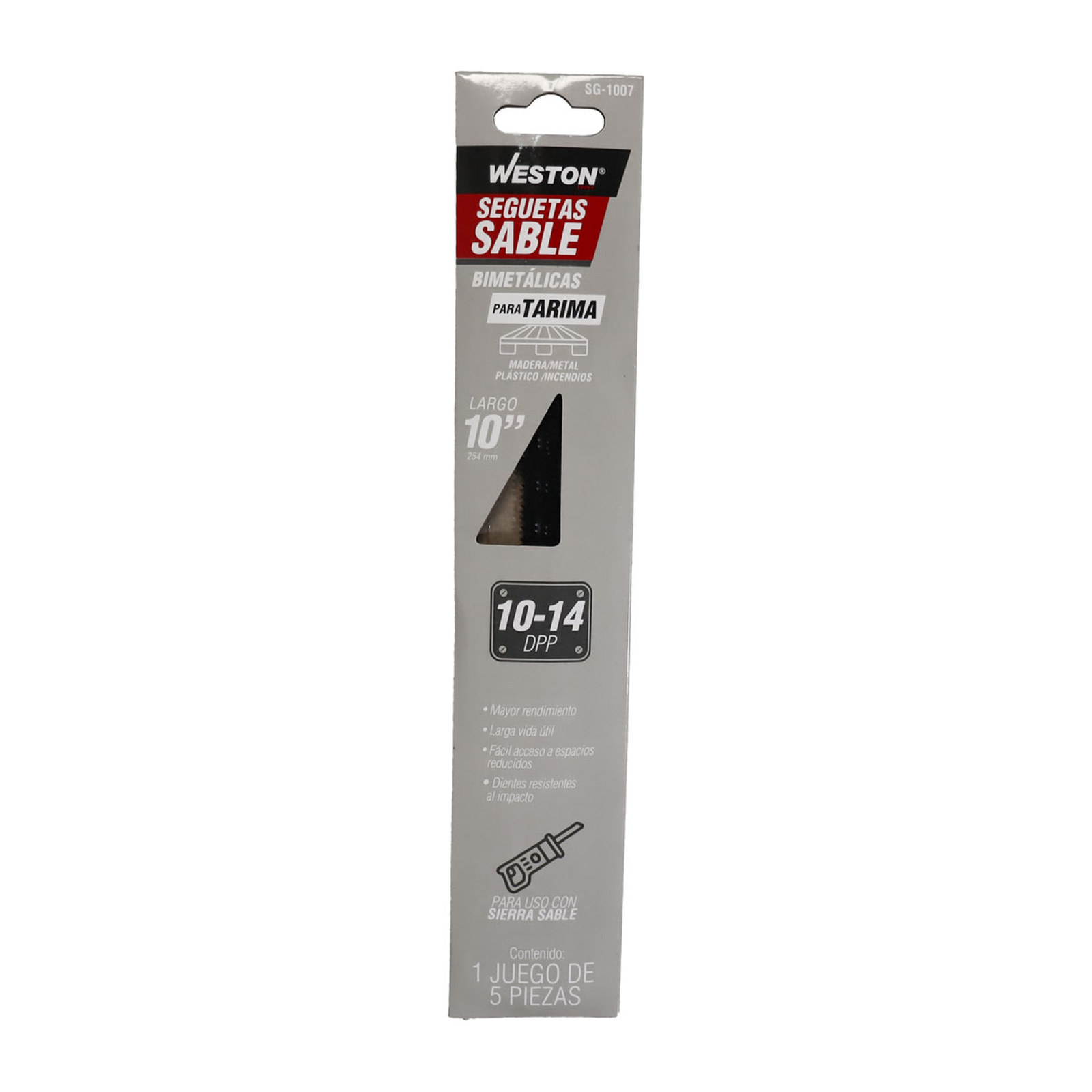 SEGUETA SABLE BIMETALICA DESARMADORA DE TARIMAS 10" 10/14DPP (JGO C/5 PZS) - Imagen 4