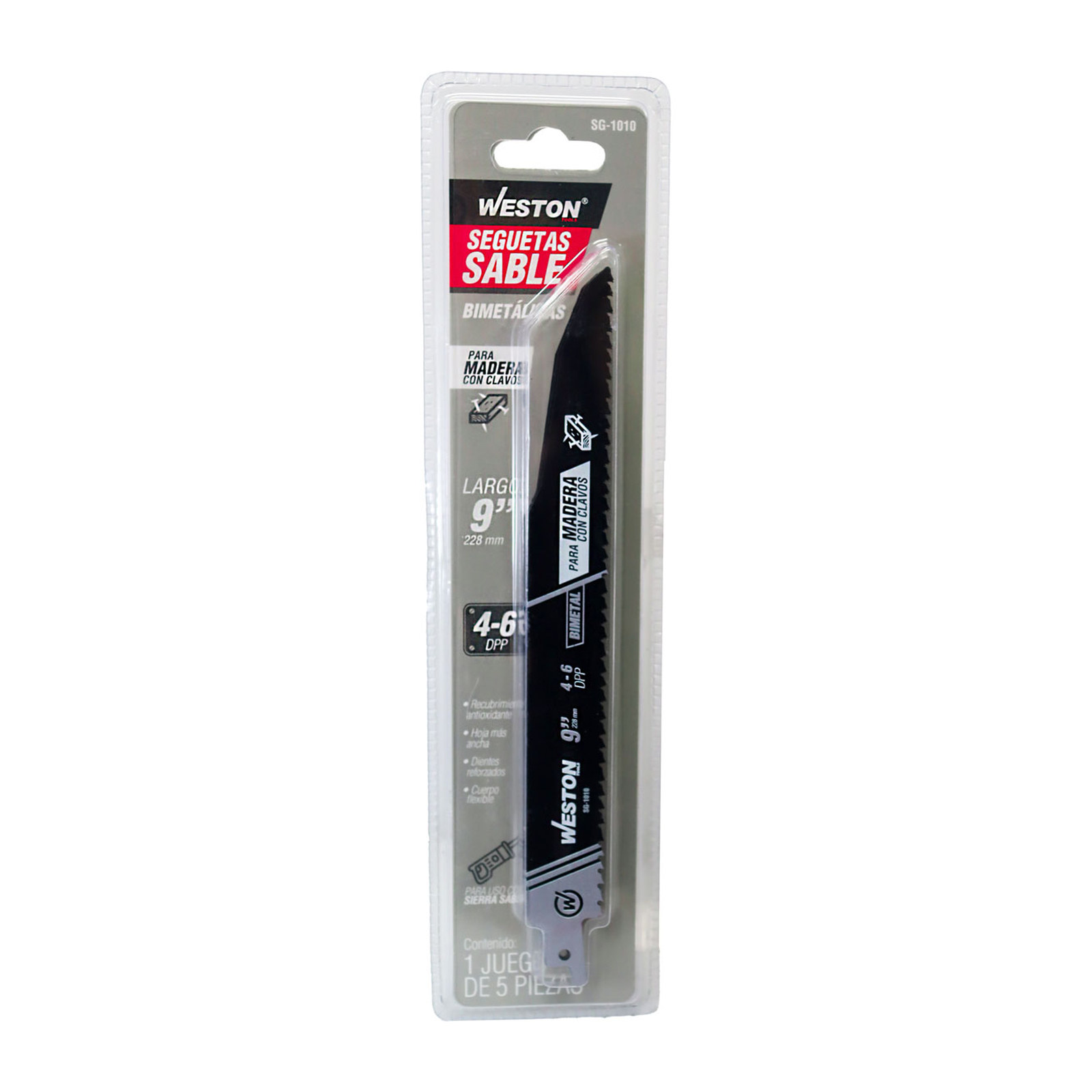 SEGUETA SABLE BIMETALICA 9" 4/6DPP (JGO C/5 PZS) - Imagen 4