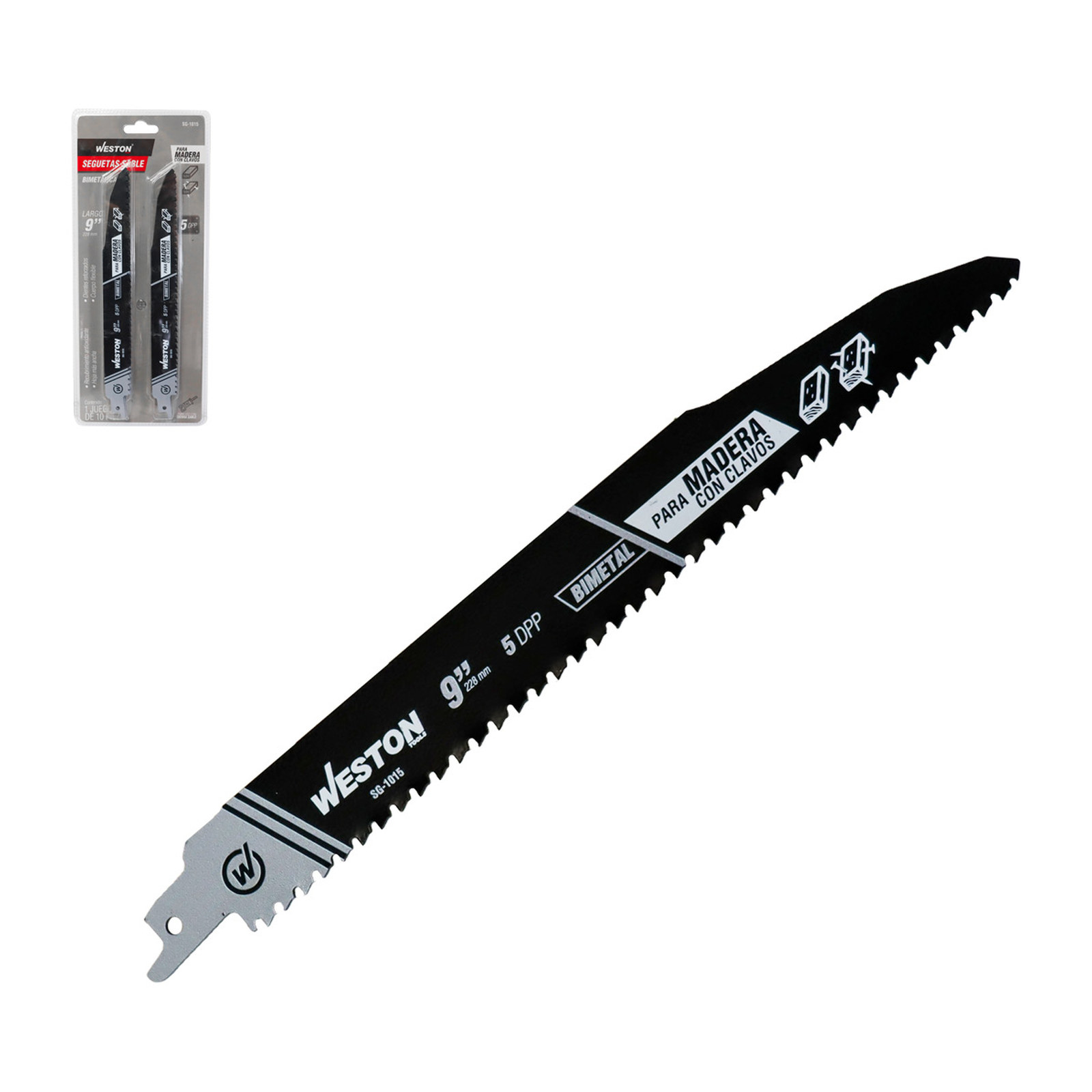Segueta Sable Bimetálica 9" 5 DPP WESTON - Juego con 10 Piezas