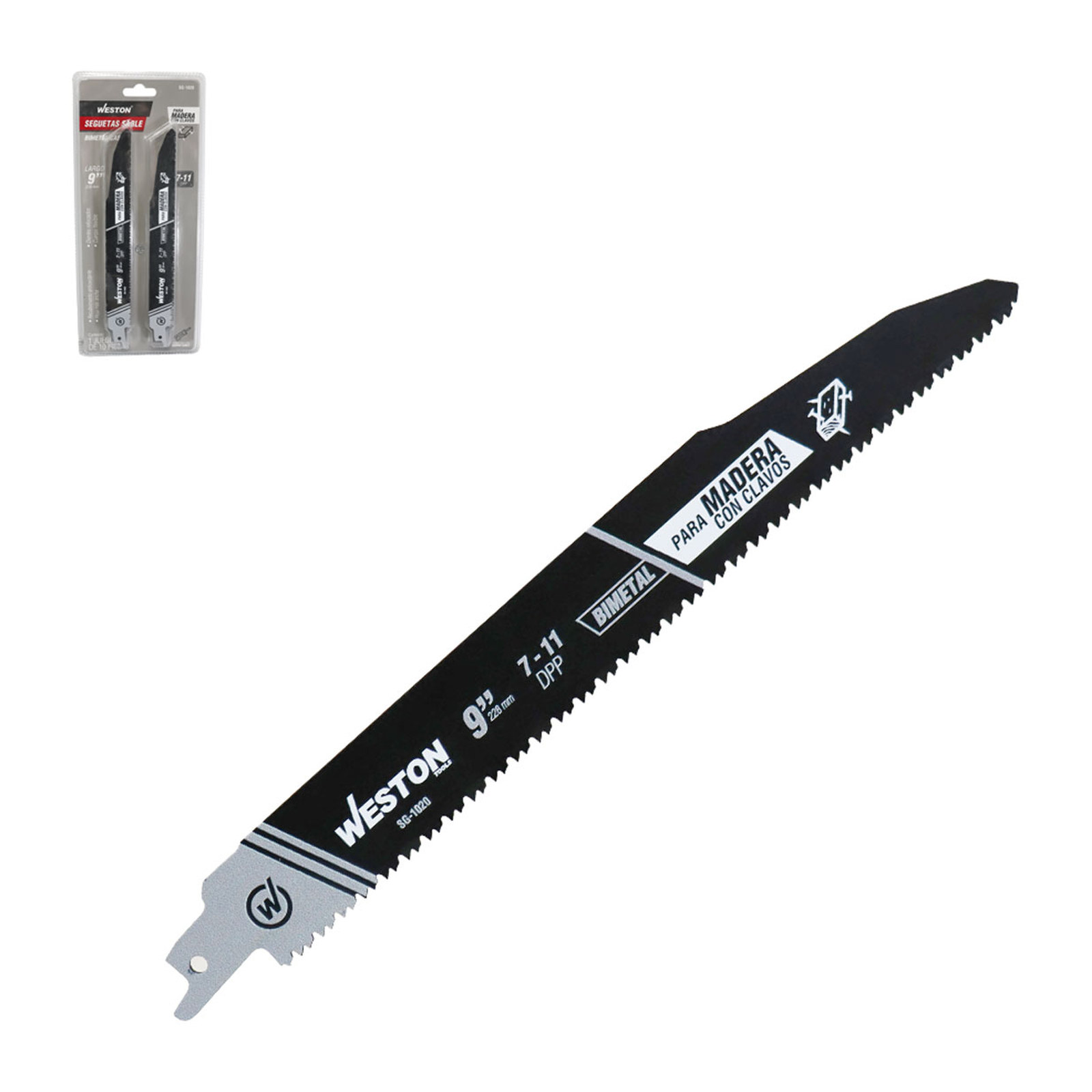 Segueta Sable Bimetálica 9" 7/11 DPP Weston - Juego con 10 Piezas