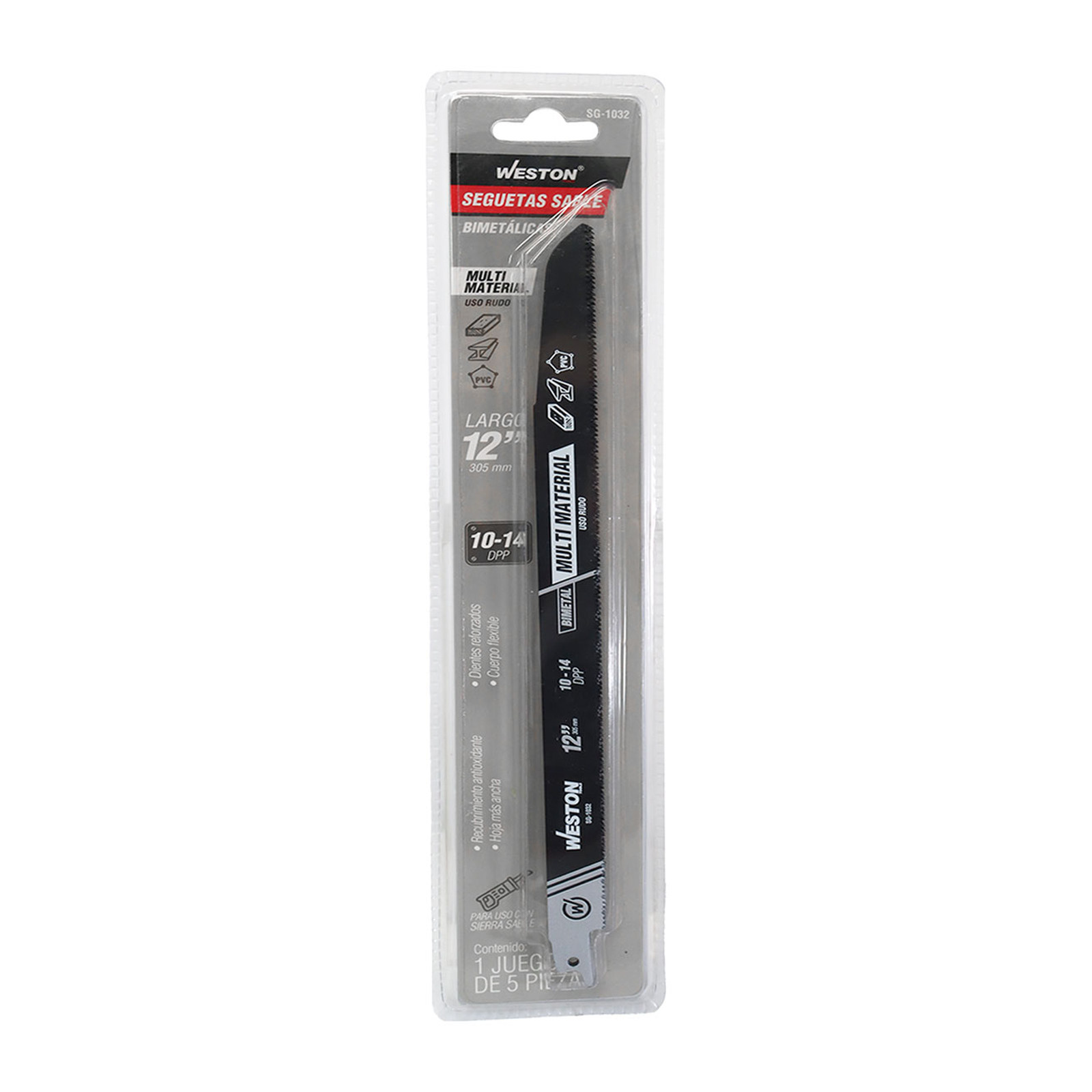 SEGUETA SABLE BIMETALICA 12" 10/14DPP (JGO C/5 PZS) - Imagen 4