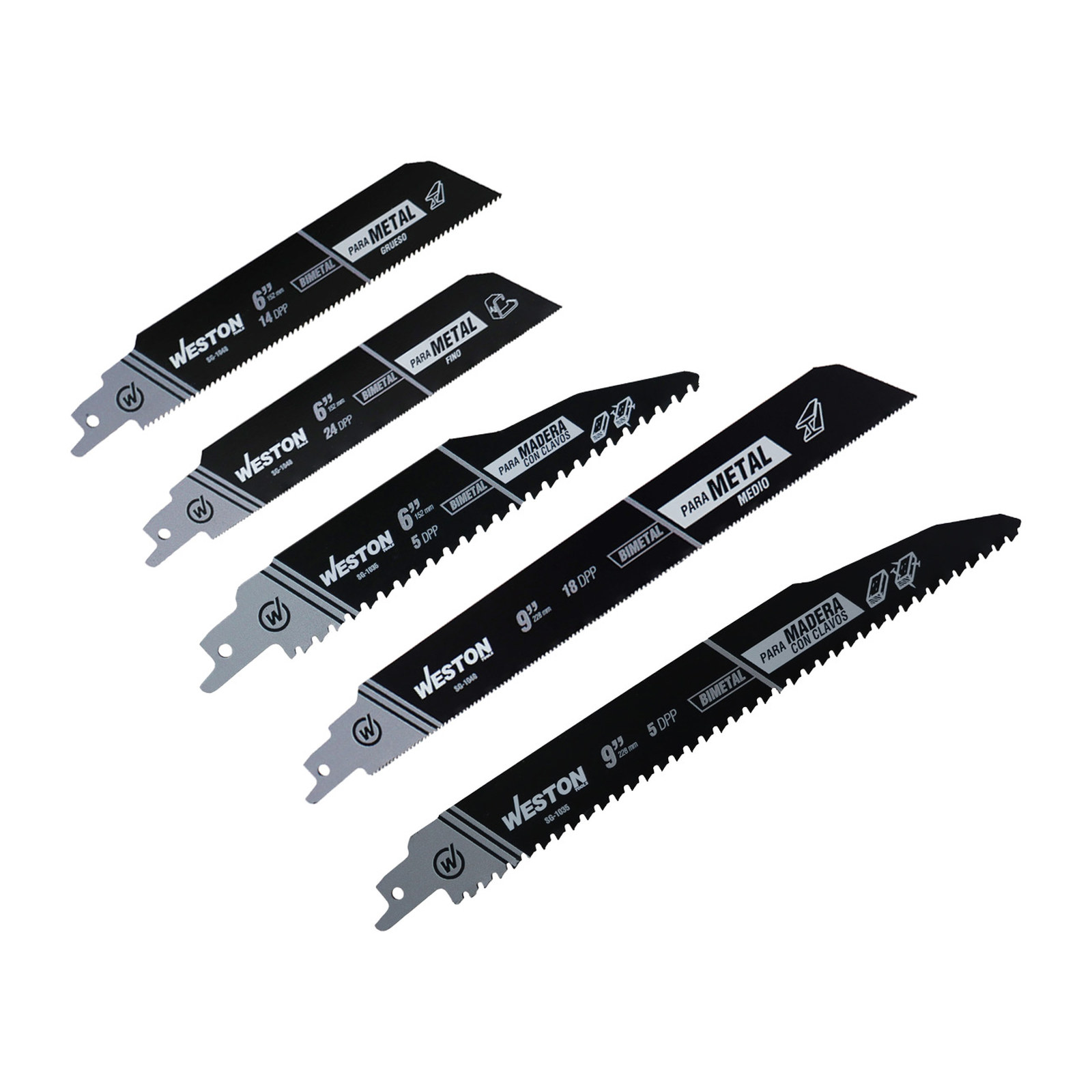 SEGUETA SABLE BIMETALICA 6" 5DPP, 6" 14DPP, 6" 24DPP, 9" 5DPP & 9" 18DPP (JGO C/10 PZS) - Imagen 3