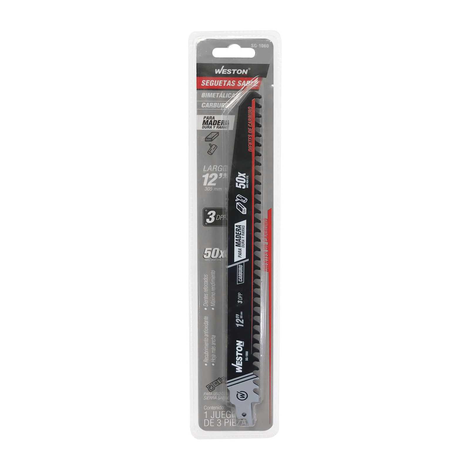SEGUETA SABLE DE CARBURO 12" 3TDPP (JGO C/3 PZS) - Imagen 4