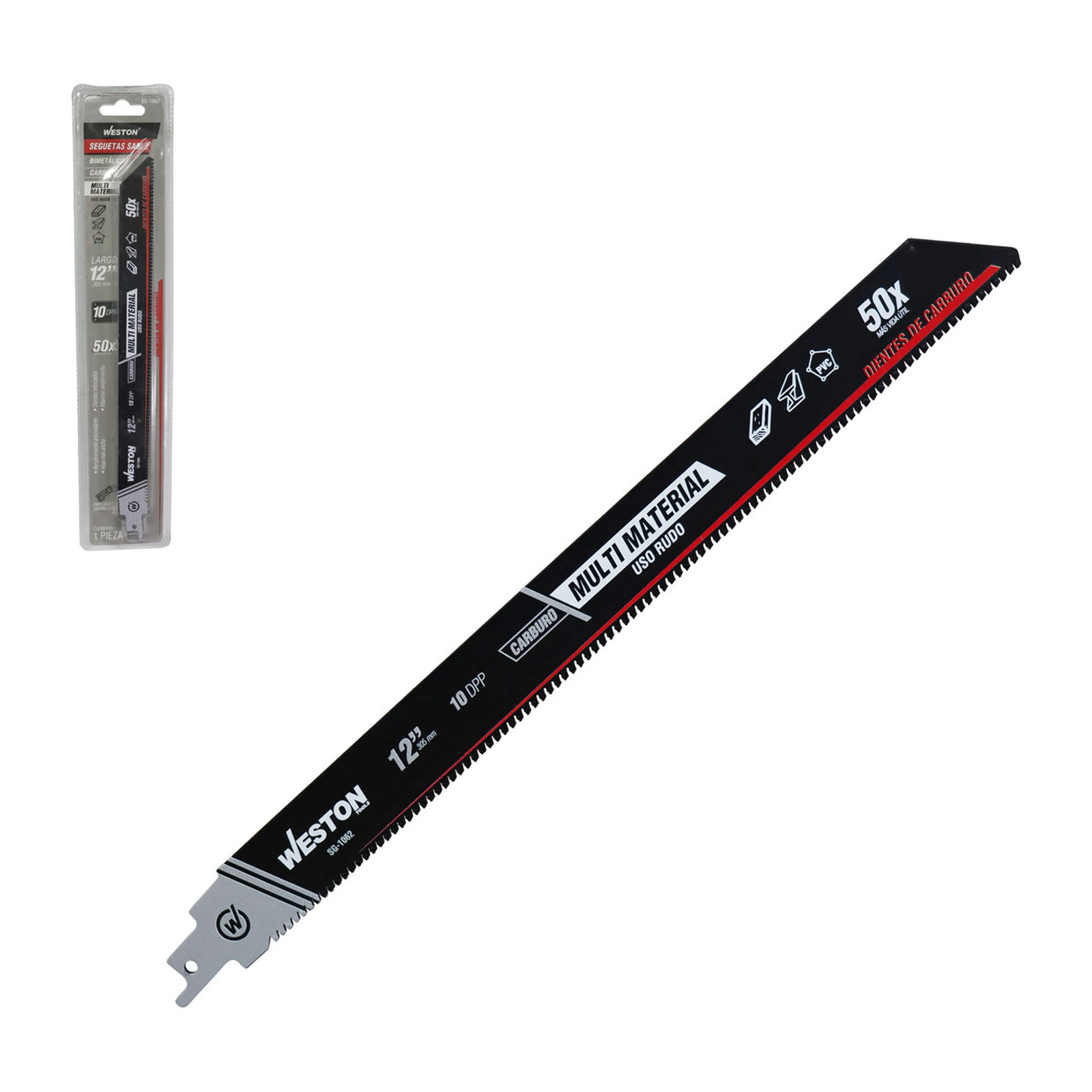 Segueta Sable de Carburo 12" 10 Dientes por Pulgada Weston