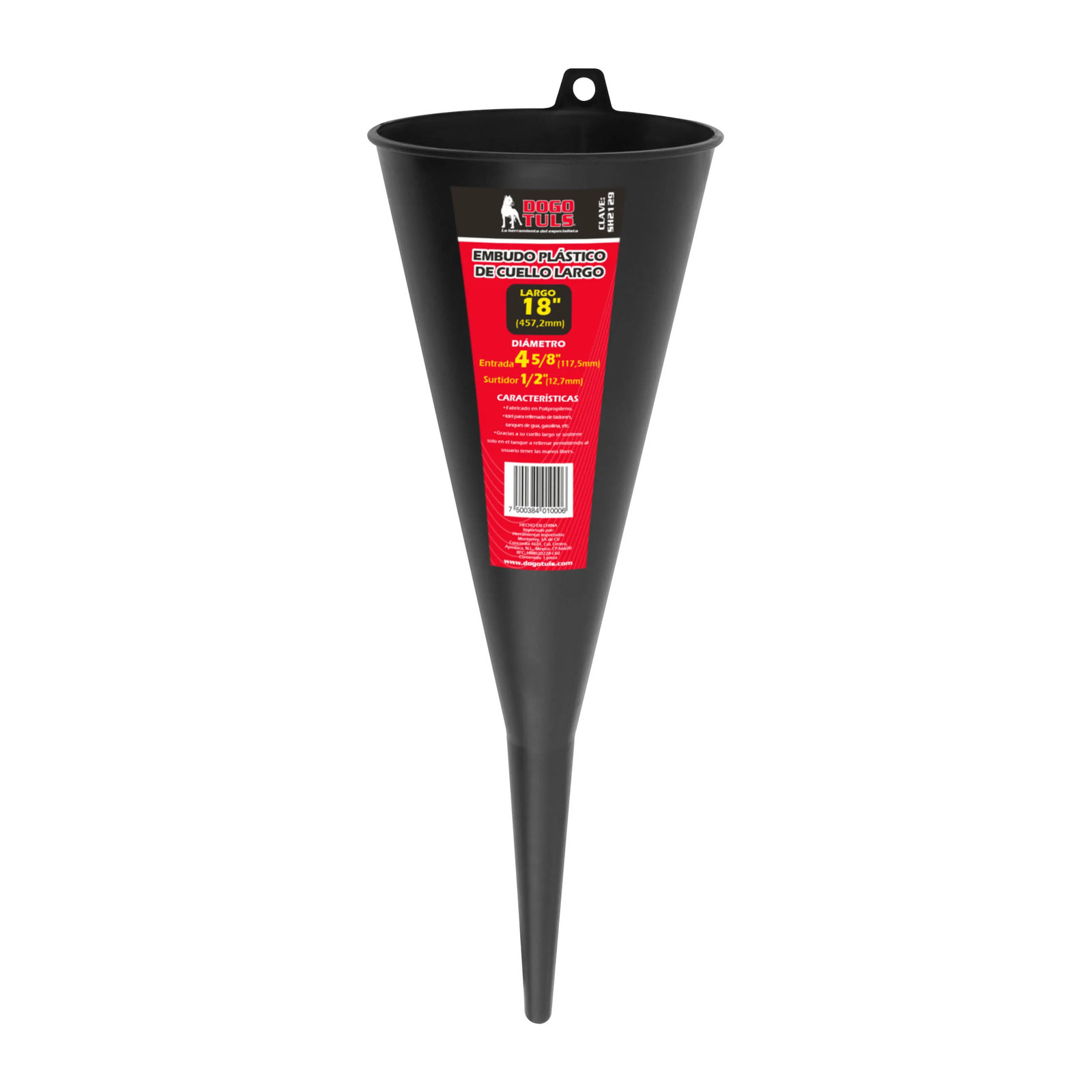 Embudo Plástico Cuello Largo 18" Negro - Imagen 4