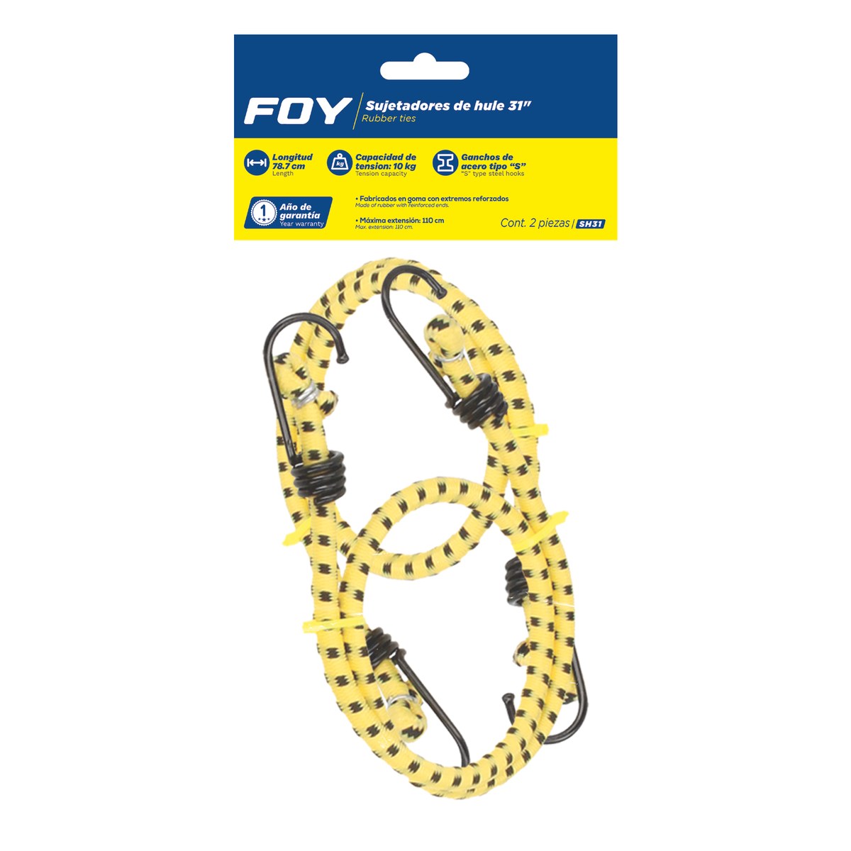 Sujetador hule 31" 2pz Foy - Imagen 2