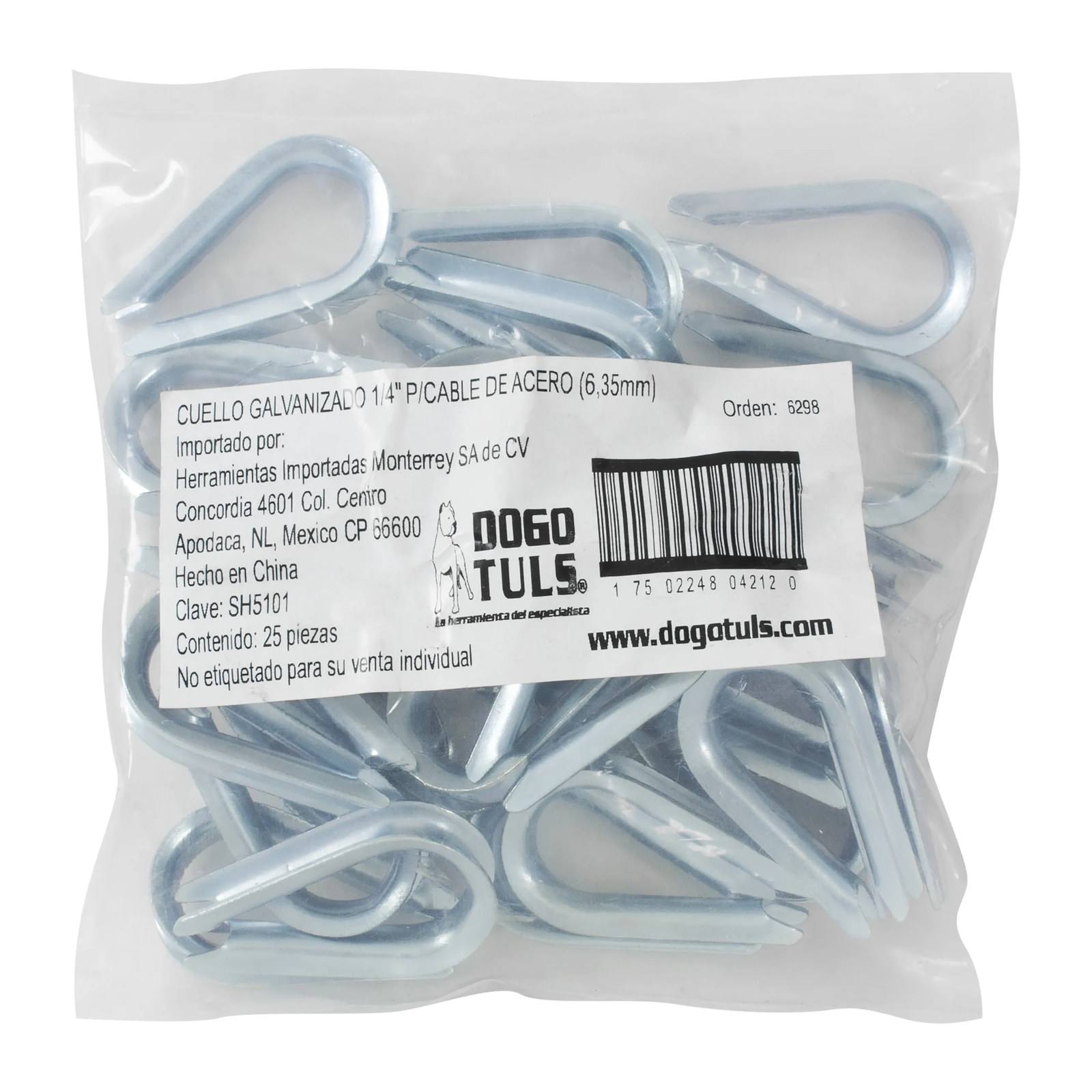 Cuello Galvanizado 1/4" para Cable de Acero - Imagen 4