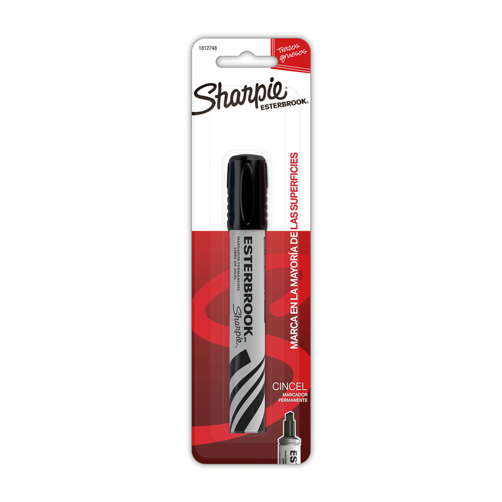 MARCADOR PERMANENTE ESTERBROOK PUNTA FINA NEGRO (TARJETA C/1 - PRECIO X PZA)