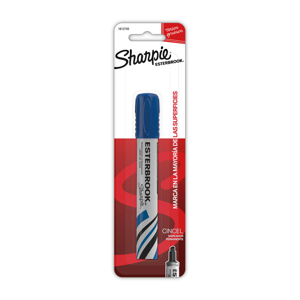 MARCADOR PERMANENTE ESTERBROOK PUNTA FINA AZUL (TARJETA C/1 - PRECIO X PZA)