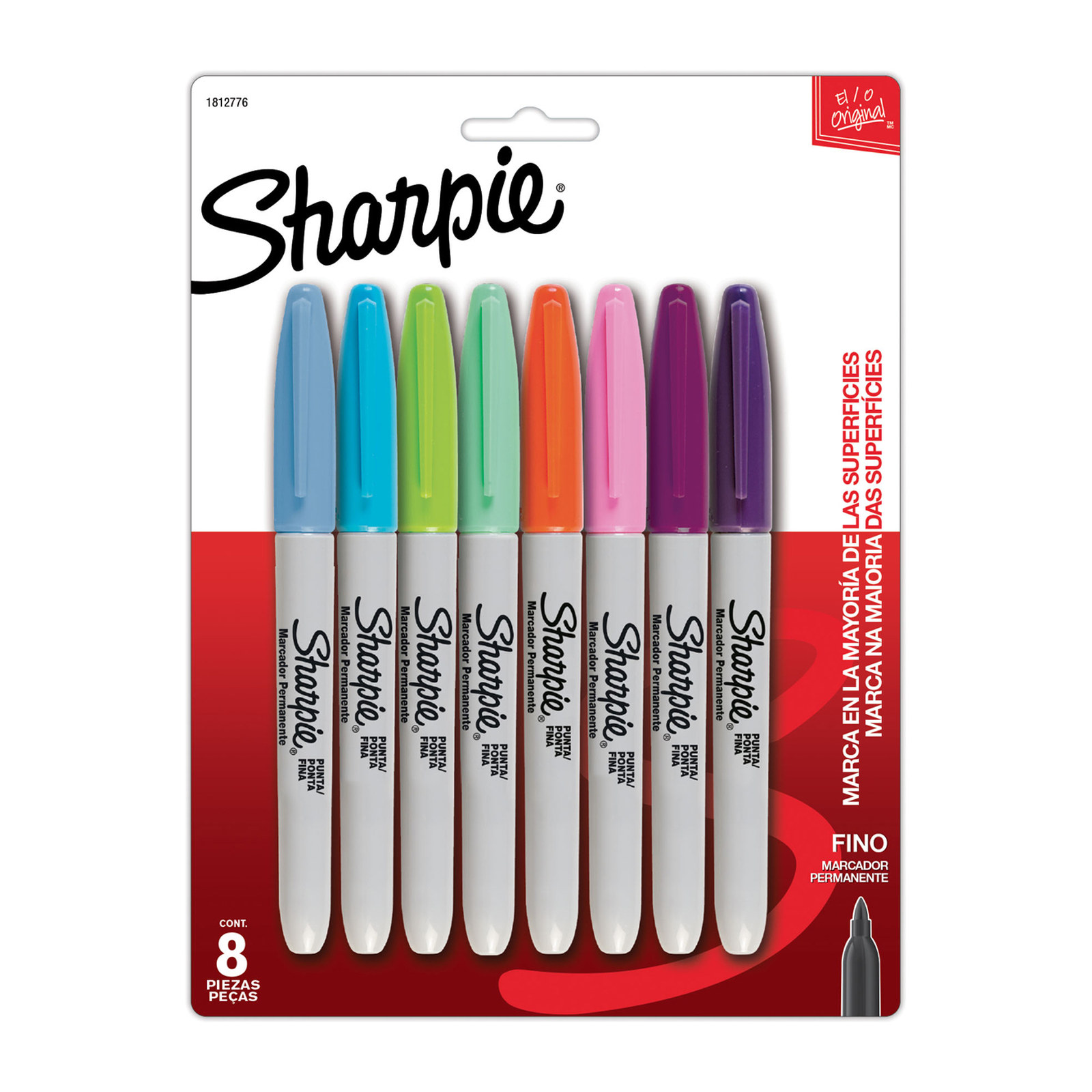 MARCADORES PERMANENTES SHARPIE PUNTA FINA SURTIDOS (BLISTER C/8 PZS - PRECIO X BLISTER)