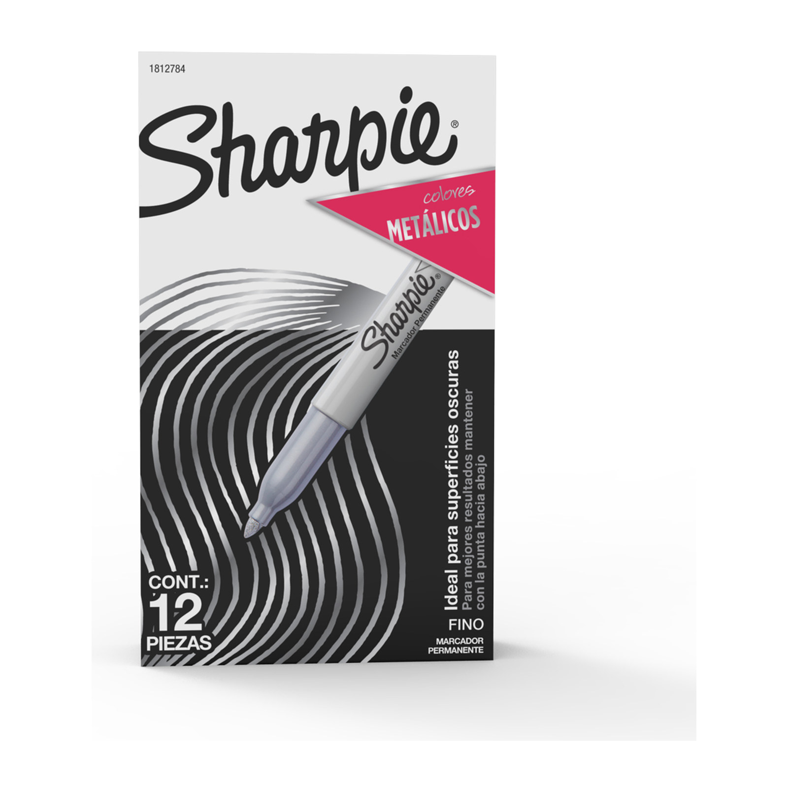 MARCADOR PERMANENTE SHARPIE METALICO PUNTA FINA (CAJA C/12 - PRECIO X PZA)