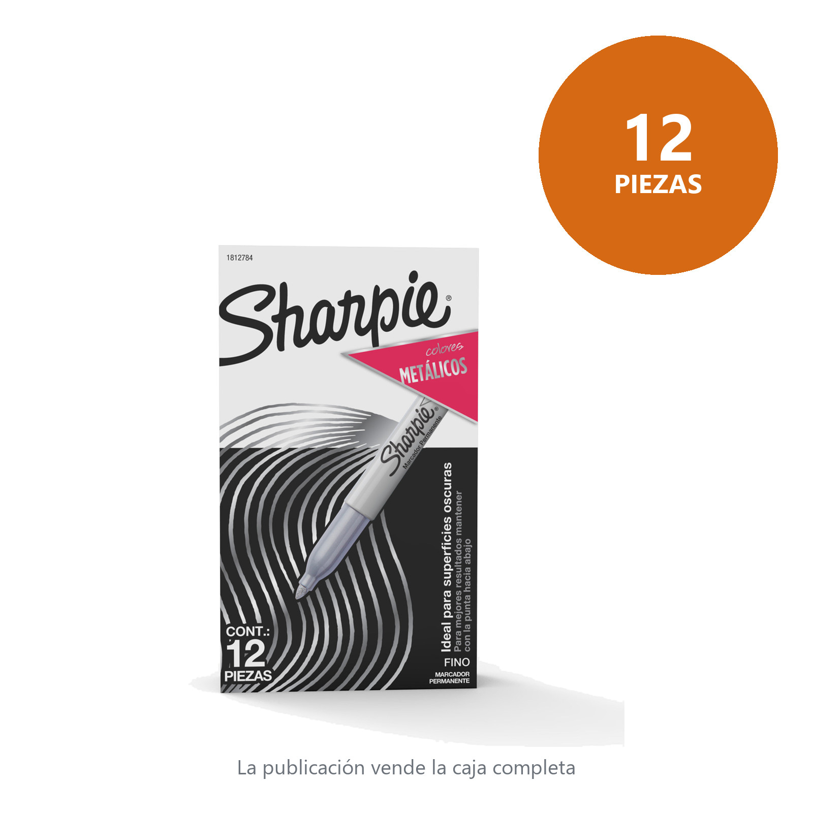 MARCADOR PERMANENTE SHARPIE METALICO PUNTA FINA (CAJA C/12 - PRECIO X PZA) - Imagen 2