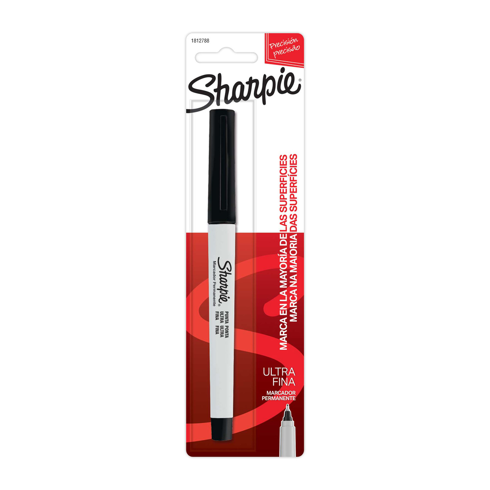 MARCADOR PERMANENTE SHARPIE PUNTA ULTRAFINA NEGRO (TARJETA C/1 - PRECIO X PZA)