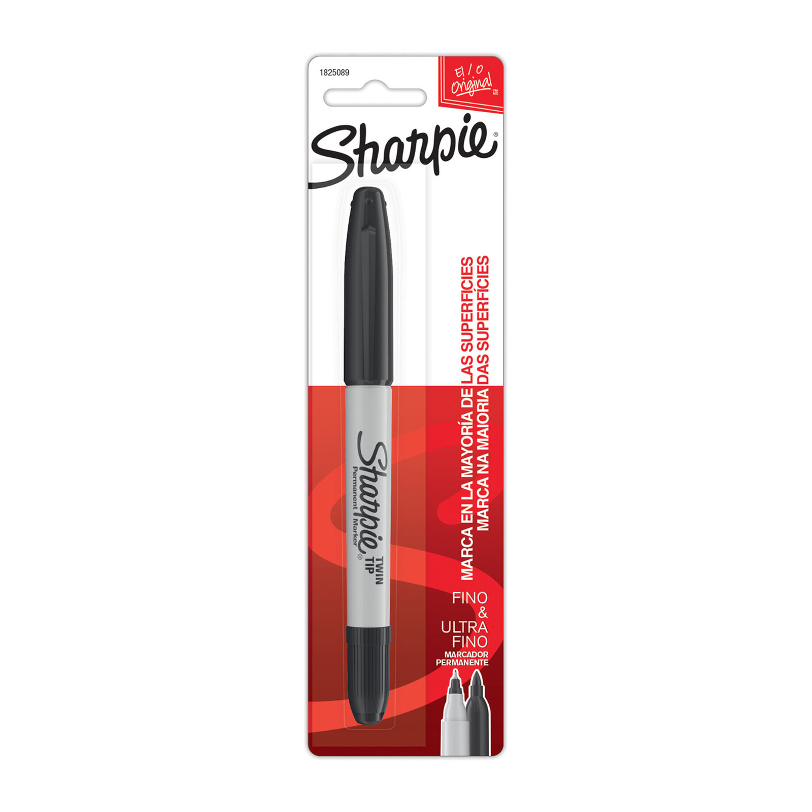 MARCADOR PERMANENTE SHARPIE TWIN TIP DOBLE PUNTA NEGRO (TARJETA C/1 - PRECIO X (TARJETA