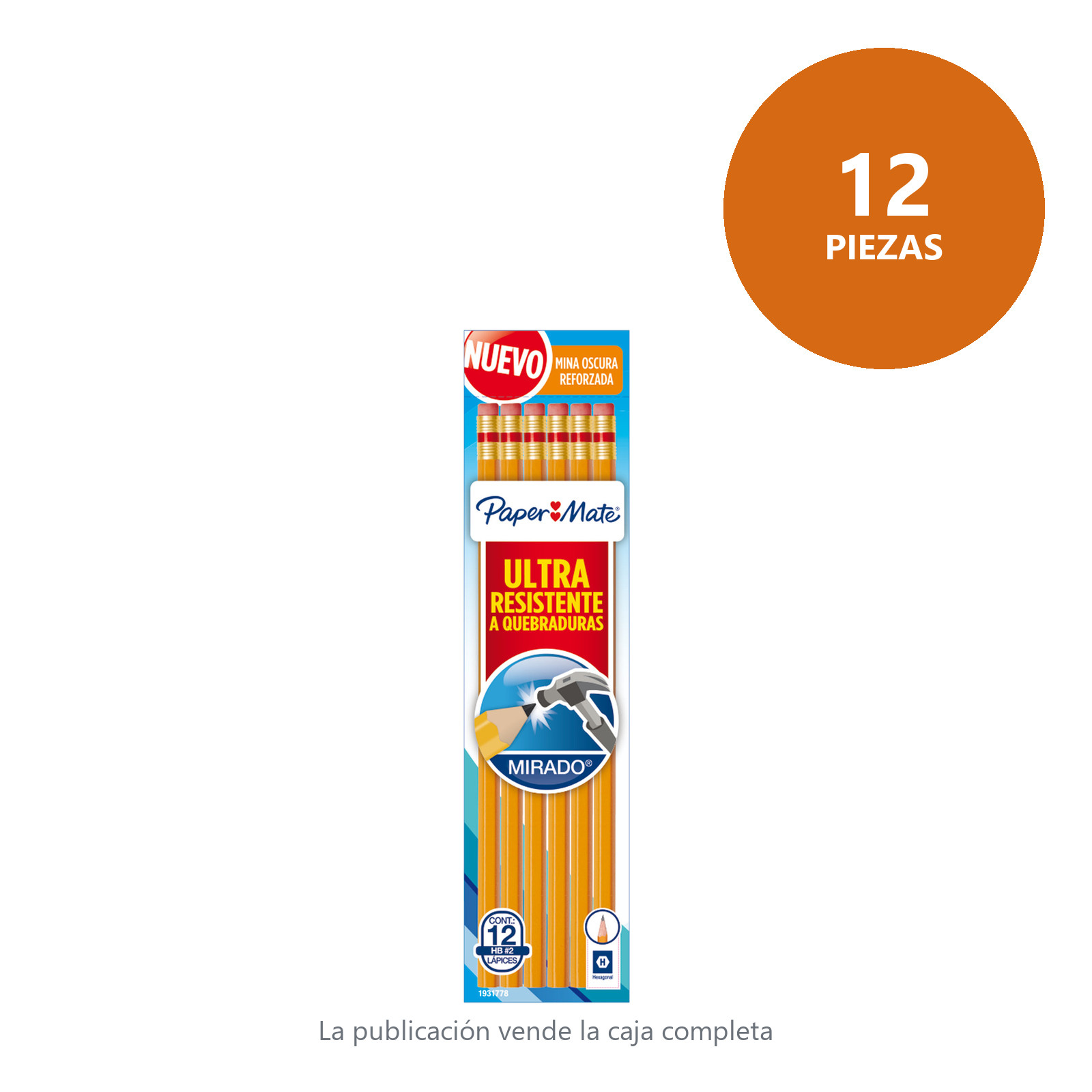 LAPIZ DE GRAFITO PAPER MATE MIRADO NO. 2 (TARJETA C/12 - PRECIO X PIEZAA - Imagen 2