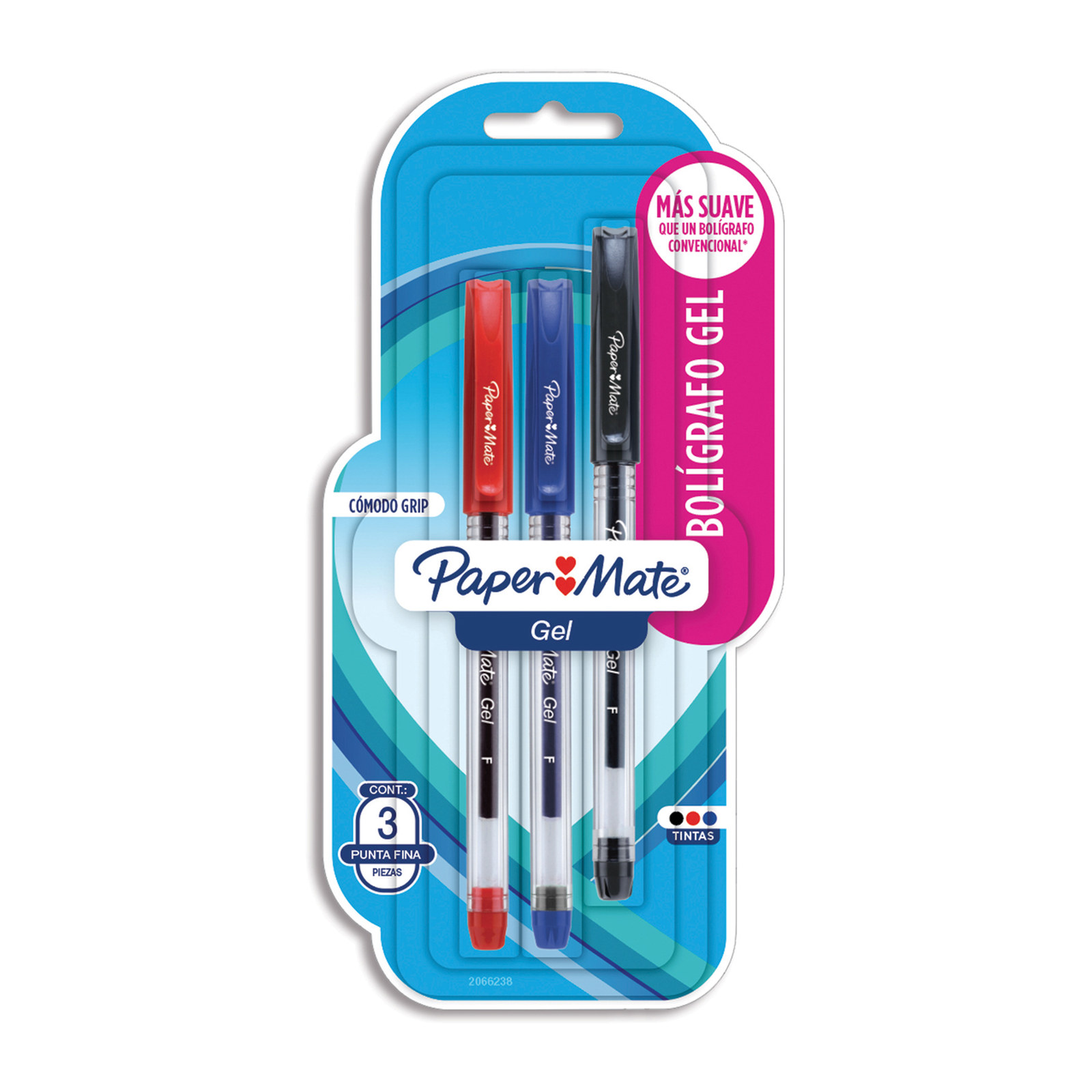 BOLIGRAFOS DE GEL PAPER MATE ECONOMY GEL COLORES BASICOS (TARJETA C/3 - PRECIO X TARJETA