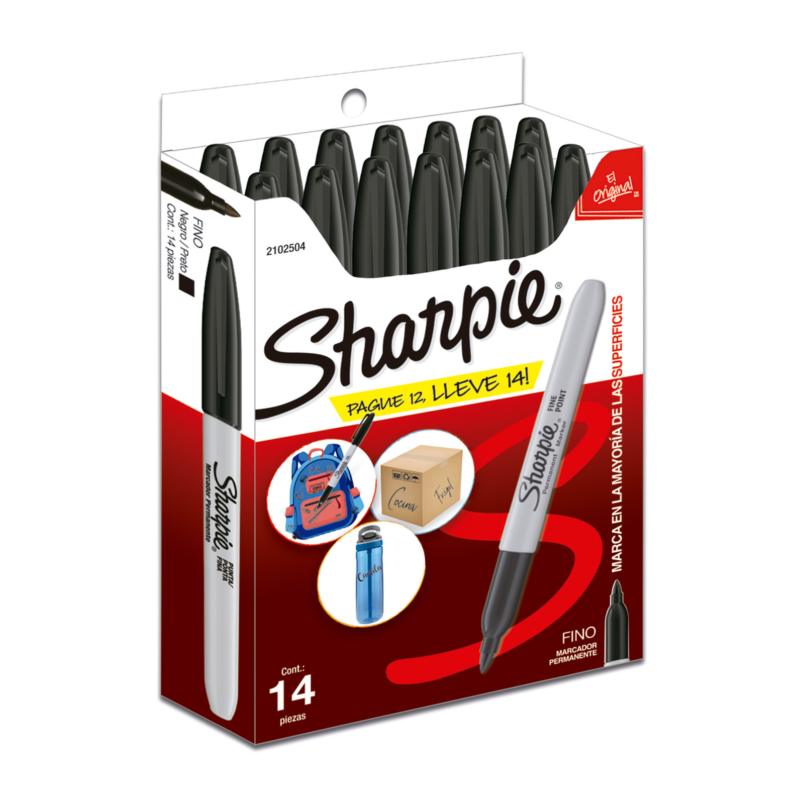 MARCADOR PERMANENTE SHARPIE PUNTA FINA NEGRO (CAJA C/12 - PRECIO X PZA)