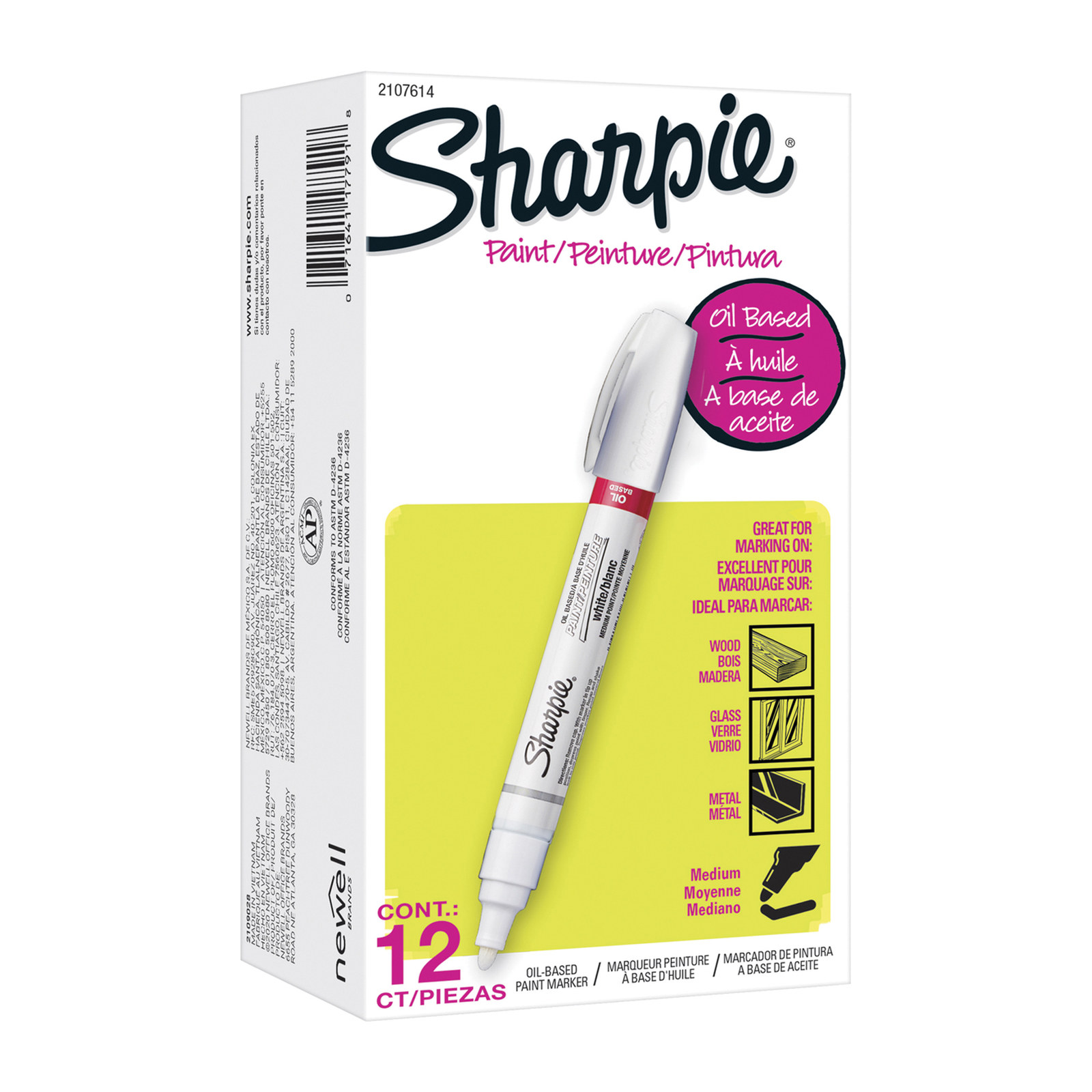 MARCADOR DE PINTURA SHARPIE BASE ACEITE BLANCO (CAJA C/12 - PRECIO X PZA)