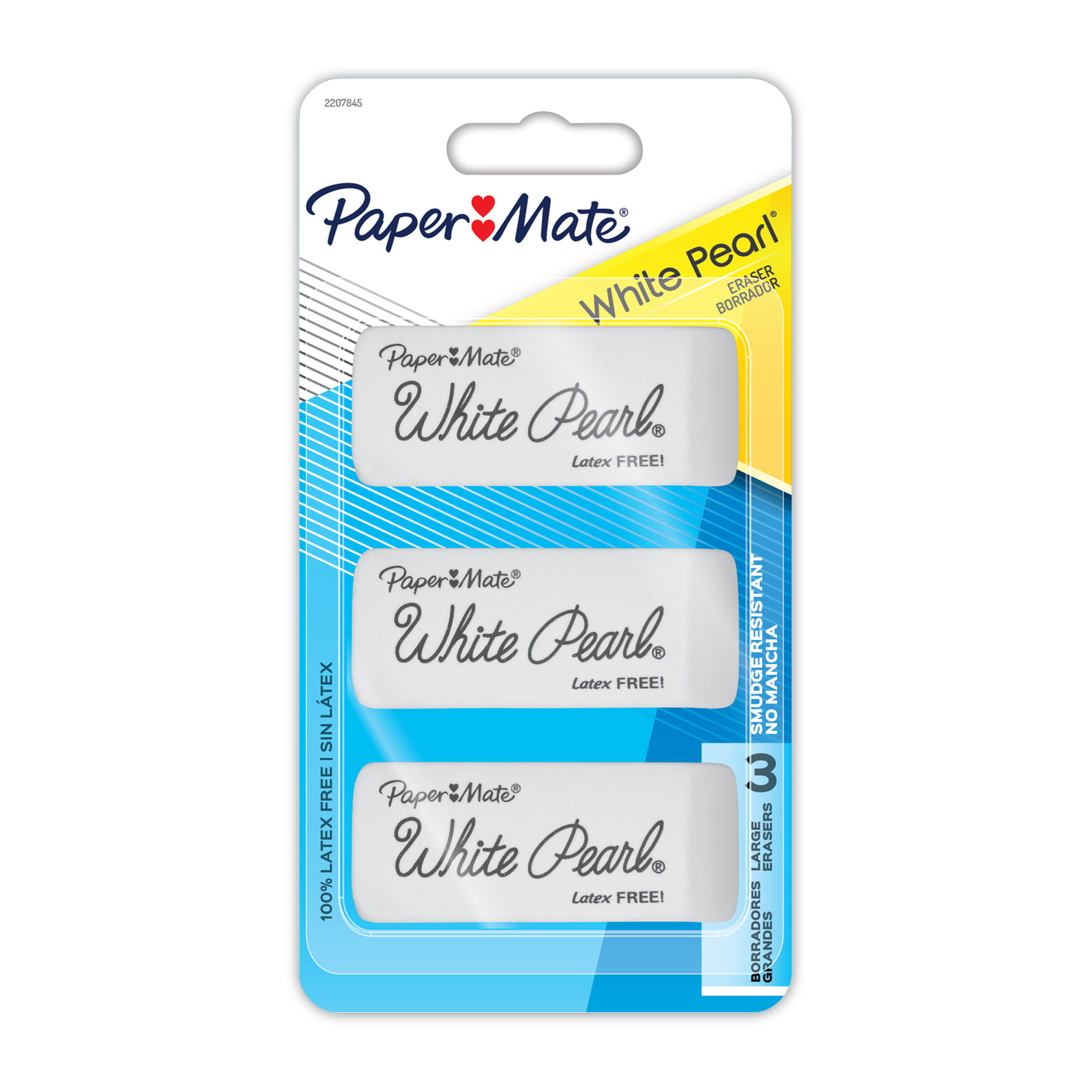 GOMAS PARA BORRAR PAPER MATE WHITE PEARL (TARJETA C/3 - PRECIO X TARJETA
