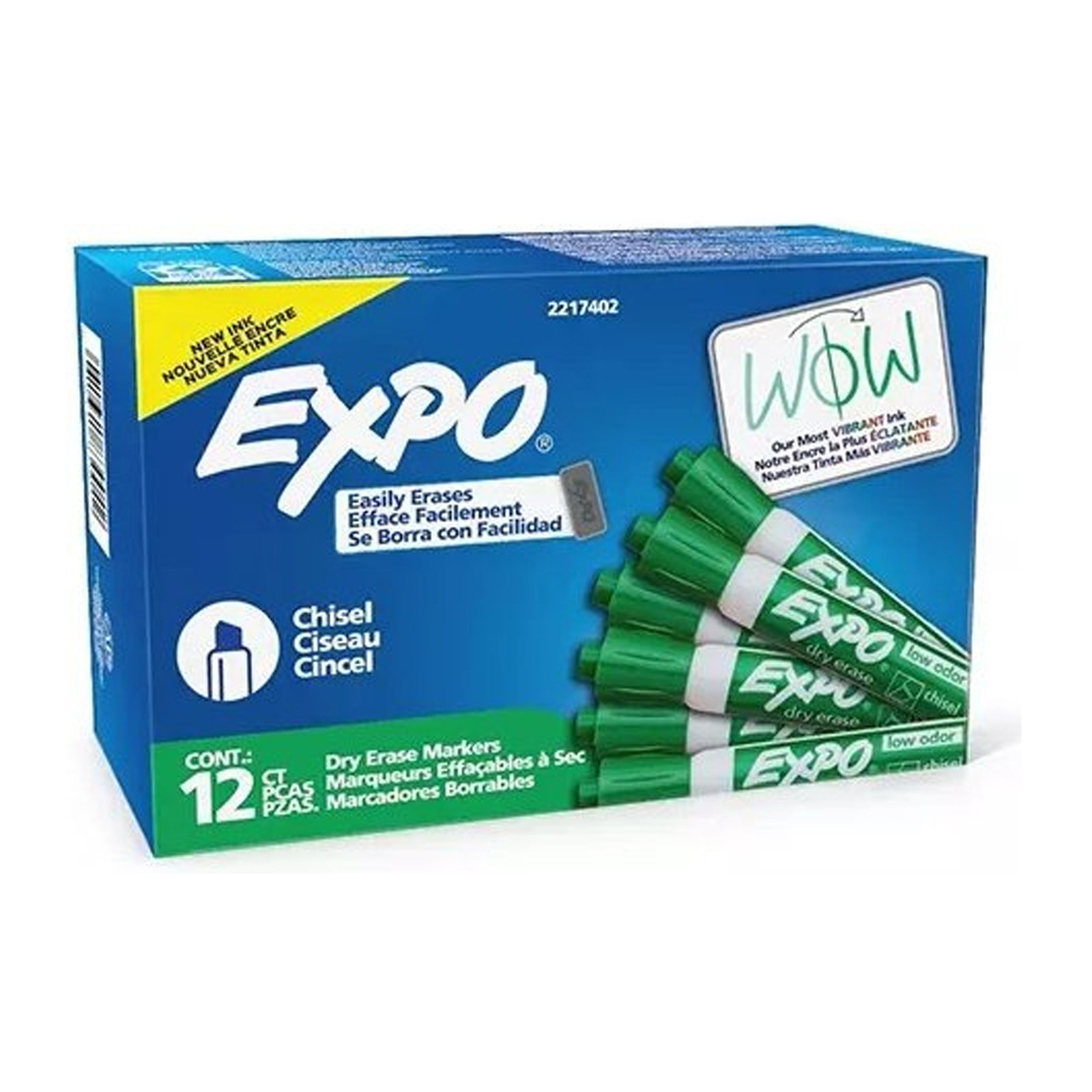 MARCADOR PIZARRON EXPO LOW ODOR PUNTA CINCEL VERDE (CAJA C/12 - PRECIO X PZA)