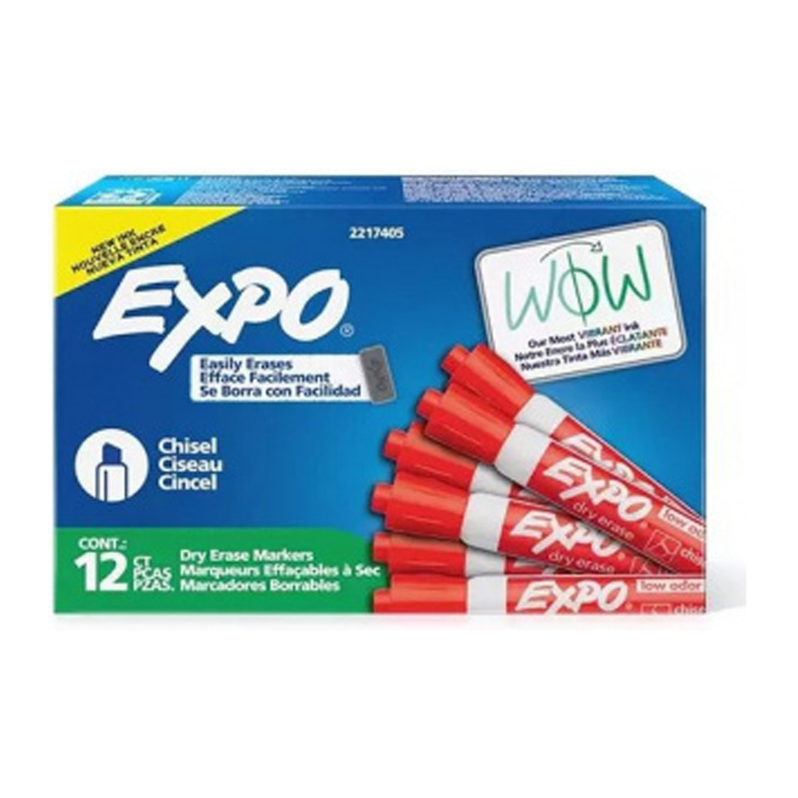 MARCADOR PIZARRON EXPO LOW ODOR PUNTA CINCEL ROJO (CAJA C/12 - PRECIO X PZA)
