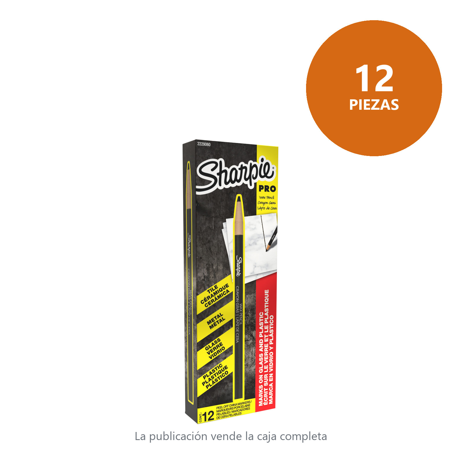 LAPIZ GRASO SHARPIE CHINA MARKER PEEL-OFF NEGRO (CAJA C/12 - PRECIO X PZA) - Imagen 2