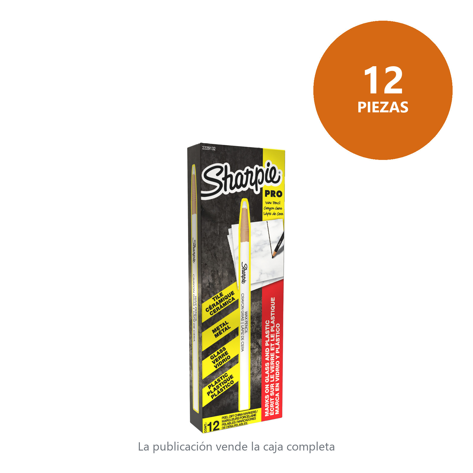 LAPIZ GRASO SHARPIE CHINA MARKER PEEL-OFF BLANCO (CAJA C/12 - PRECIO X PZA) - Imagen 2