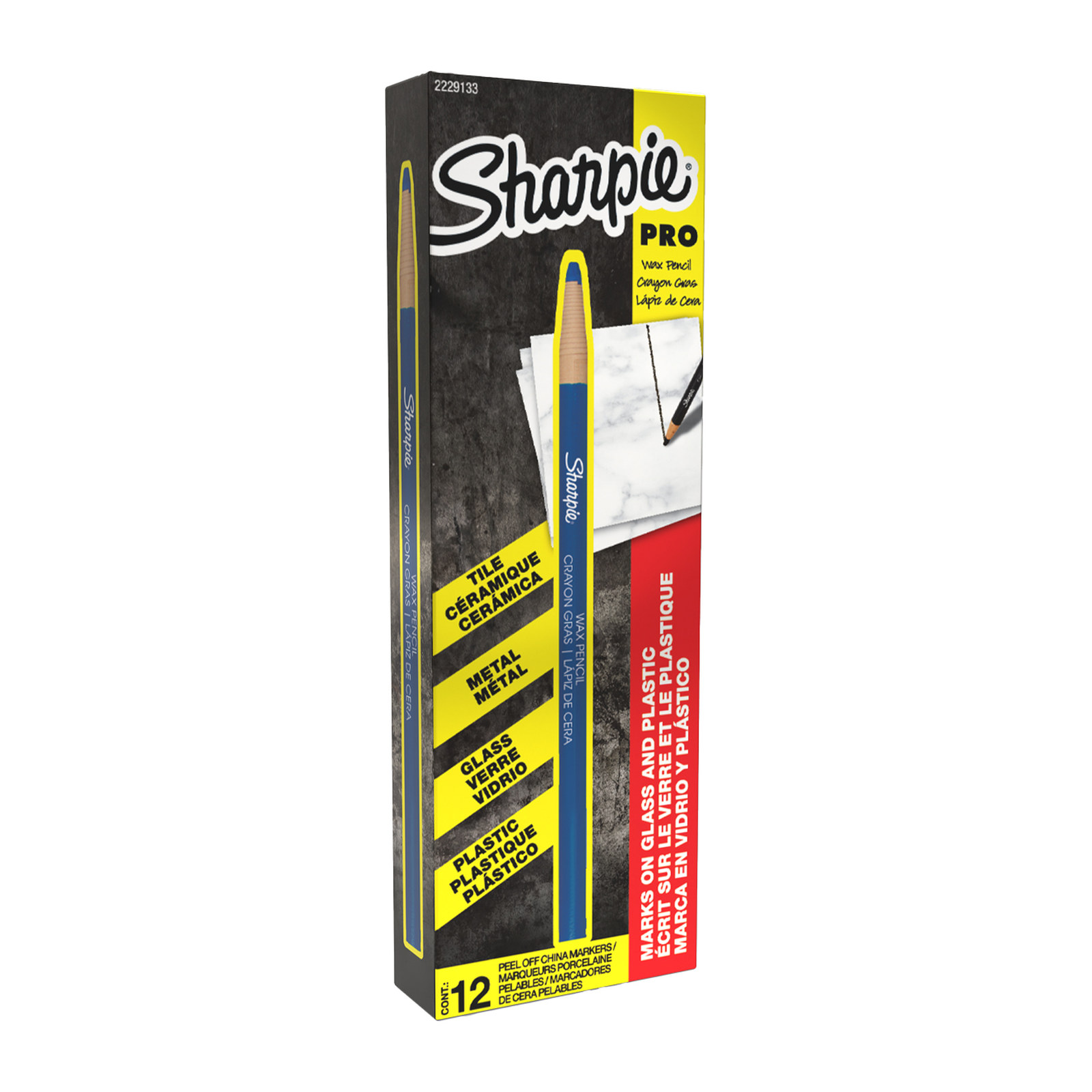 LAPIZ GRASO SHARPIE CHINA MARKER PEEL-OFF AZUL (CAJA C/12 - PRECIO X PZA)