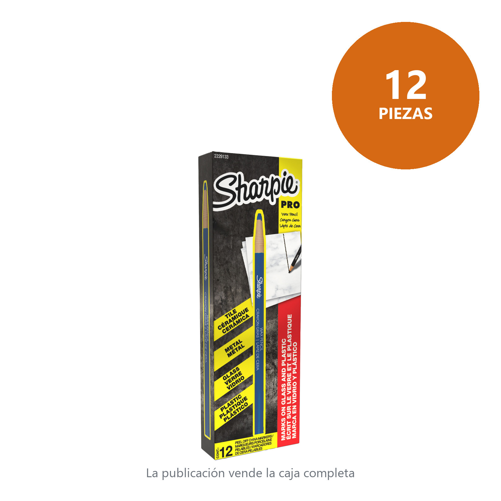 LAPIZ GRASO SHARPIE CHINA MARKER PEEL-OFF AZUL (CAJA C/12 - PRECIO X PZA) - Imagen 2