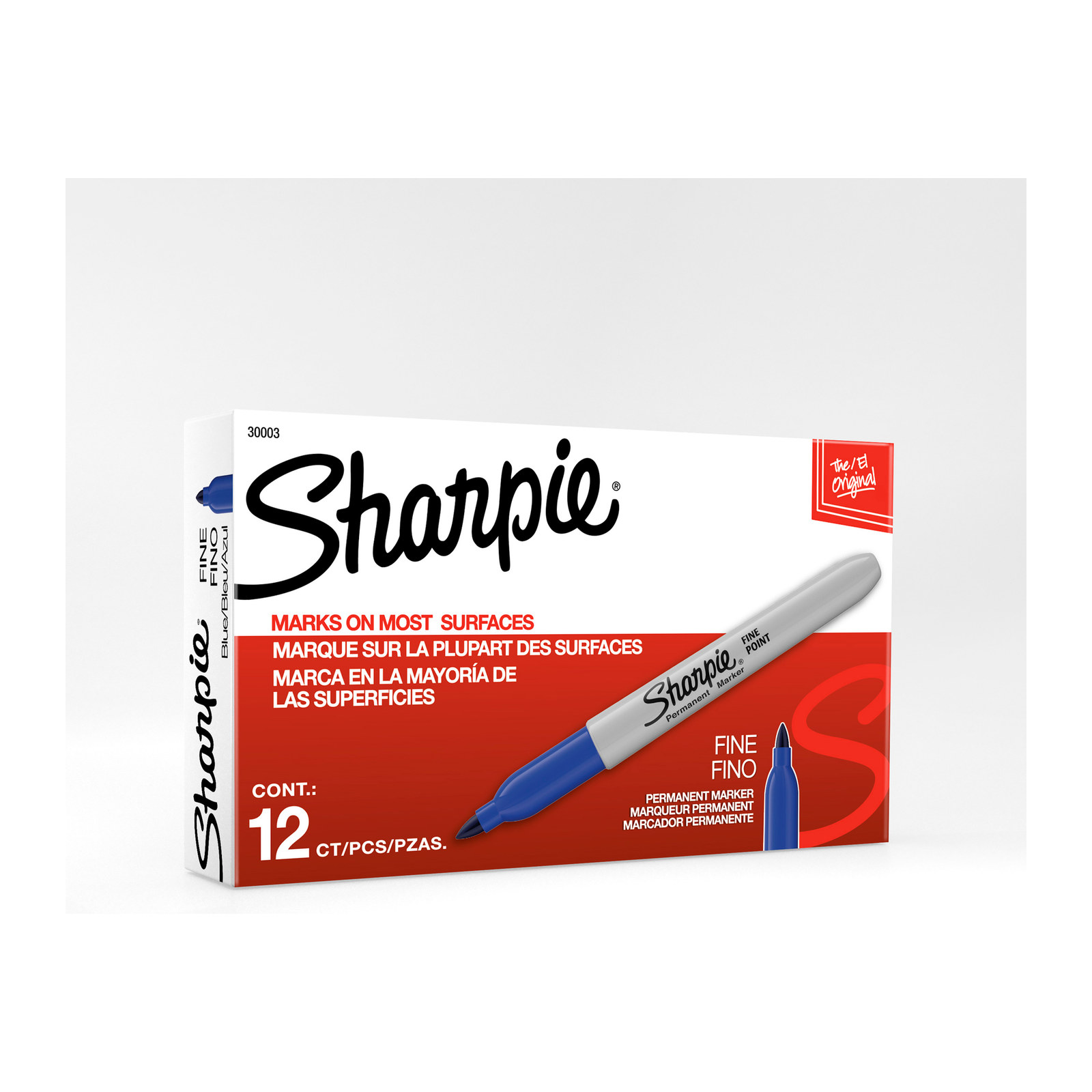 MARCADOR PERMANENTE SHARPIE PUNTA FINA AZUL (CAJA C/12 - PRECIO X PZA)