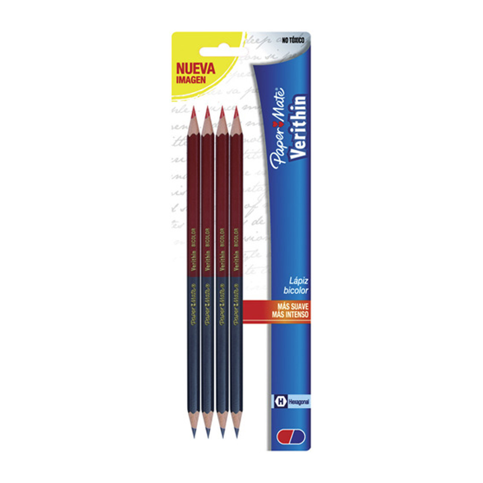 LAPIZ BICOLOR PAPER MATE VERITHIN ROJO/AZUL (BLISTER C/4 PZS - PRECIO X BLISTER)
